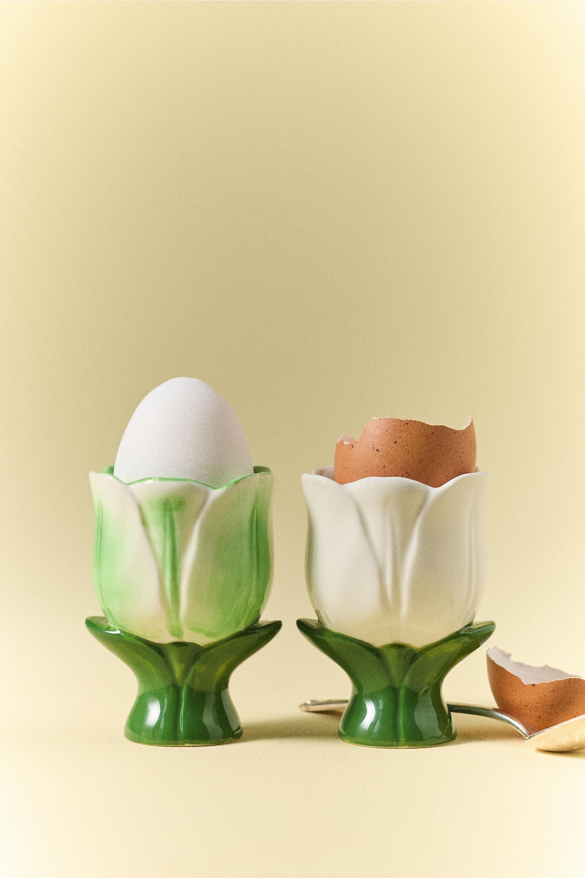Louise Stoneware Egg Cup, Green, A501_0030, large image number 3