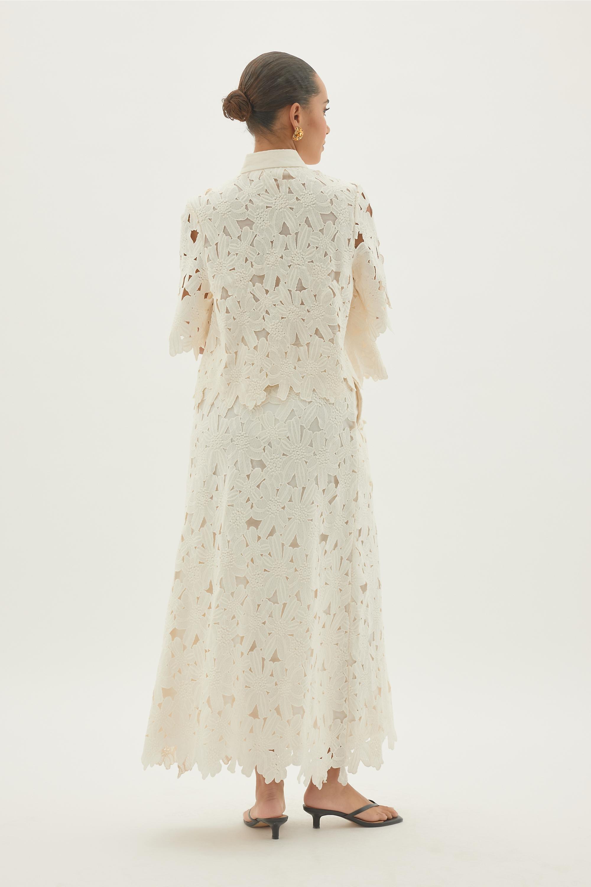 By Anthropologie Cutwork Floral Blouse, White, A501_0010, large image number 1