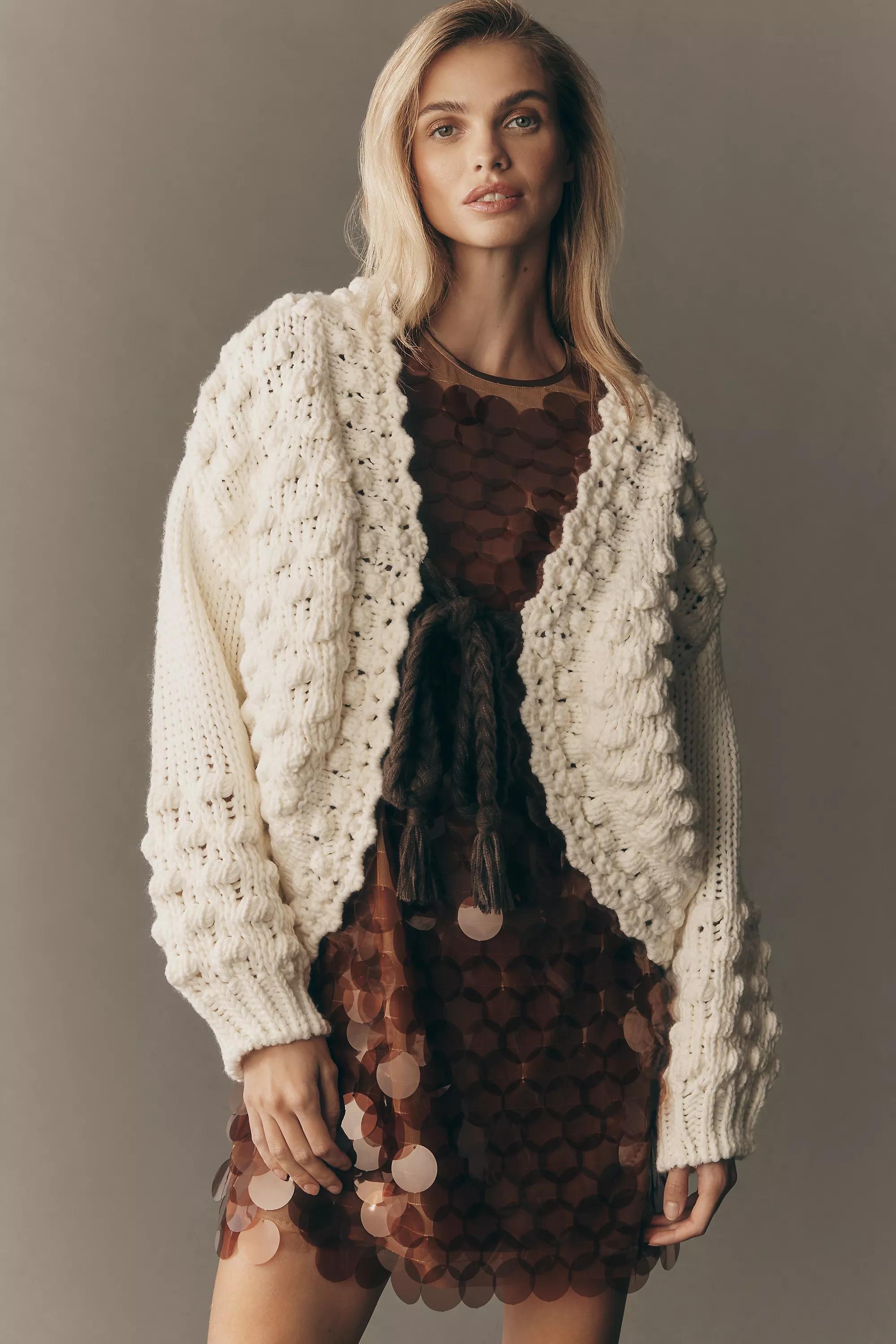 CREAM By Anthropologie Textured Front-Tie Cardigan, A501_0012, large image number 0