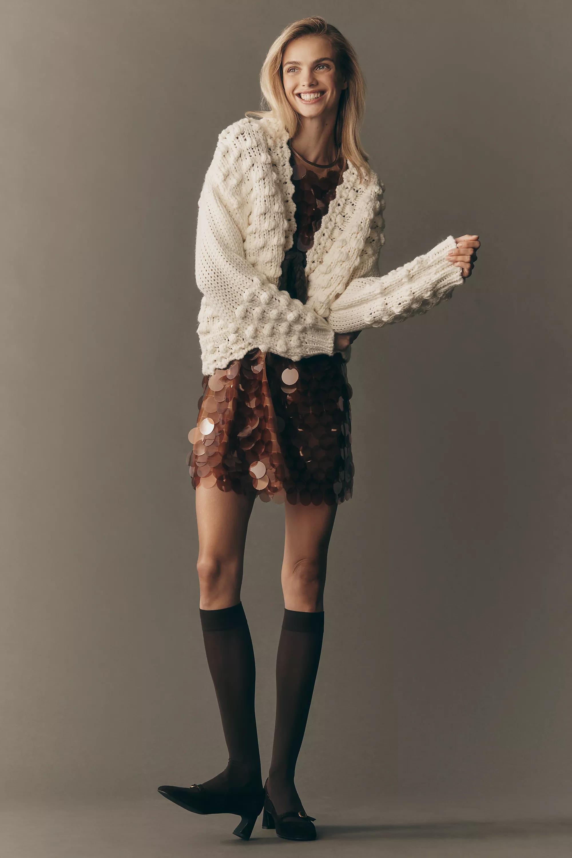 CREAM By Anthropologie Textured Front-Tie Cardigan, A501_0012, large image number 3