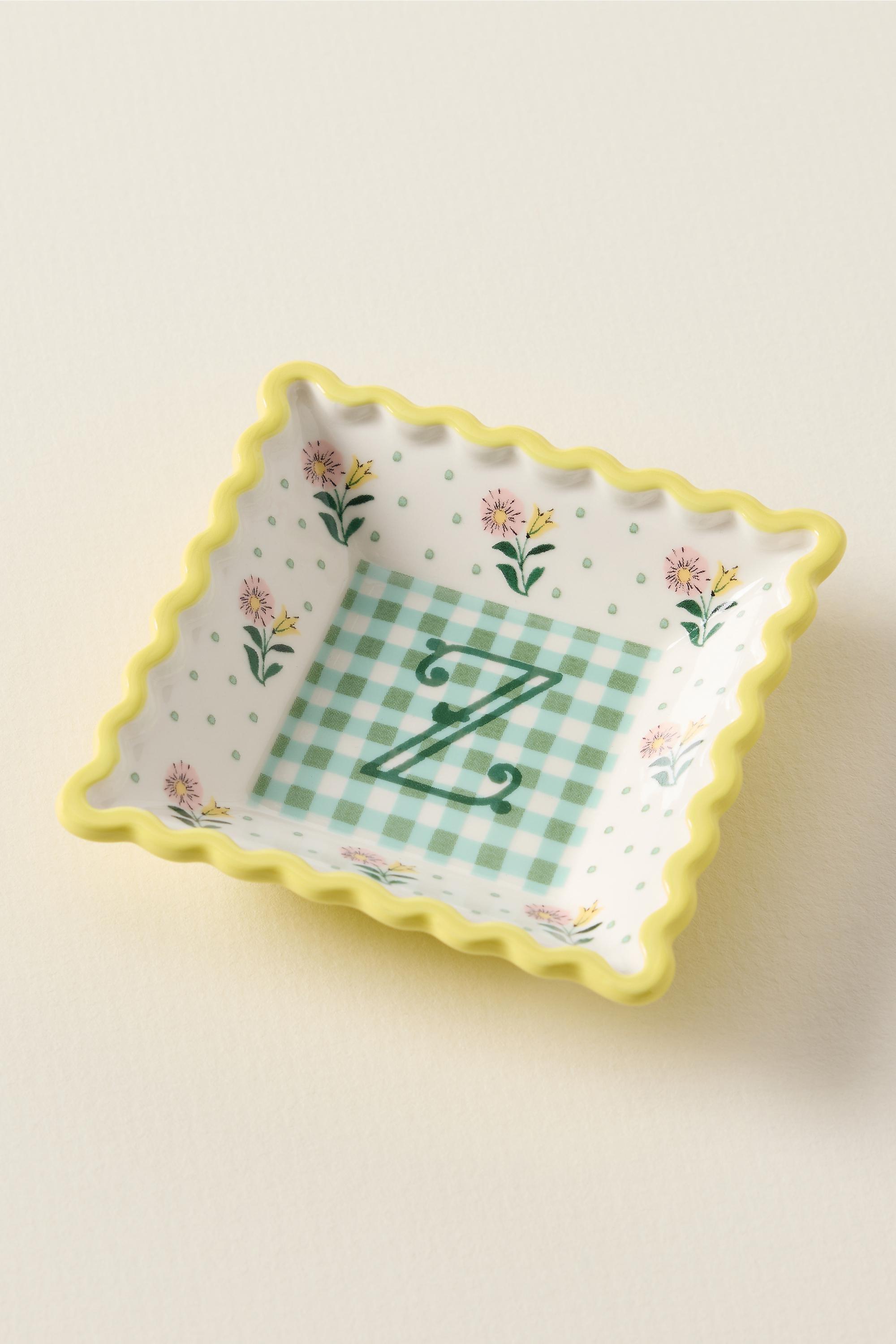 Z Georgia Monogram Stoneware Trinket Dish, A501_0926, large image number 0