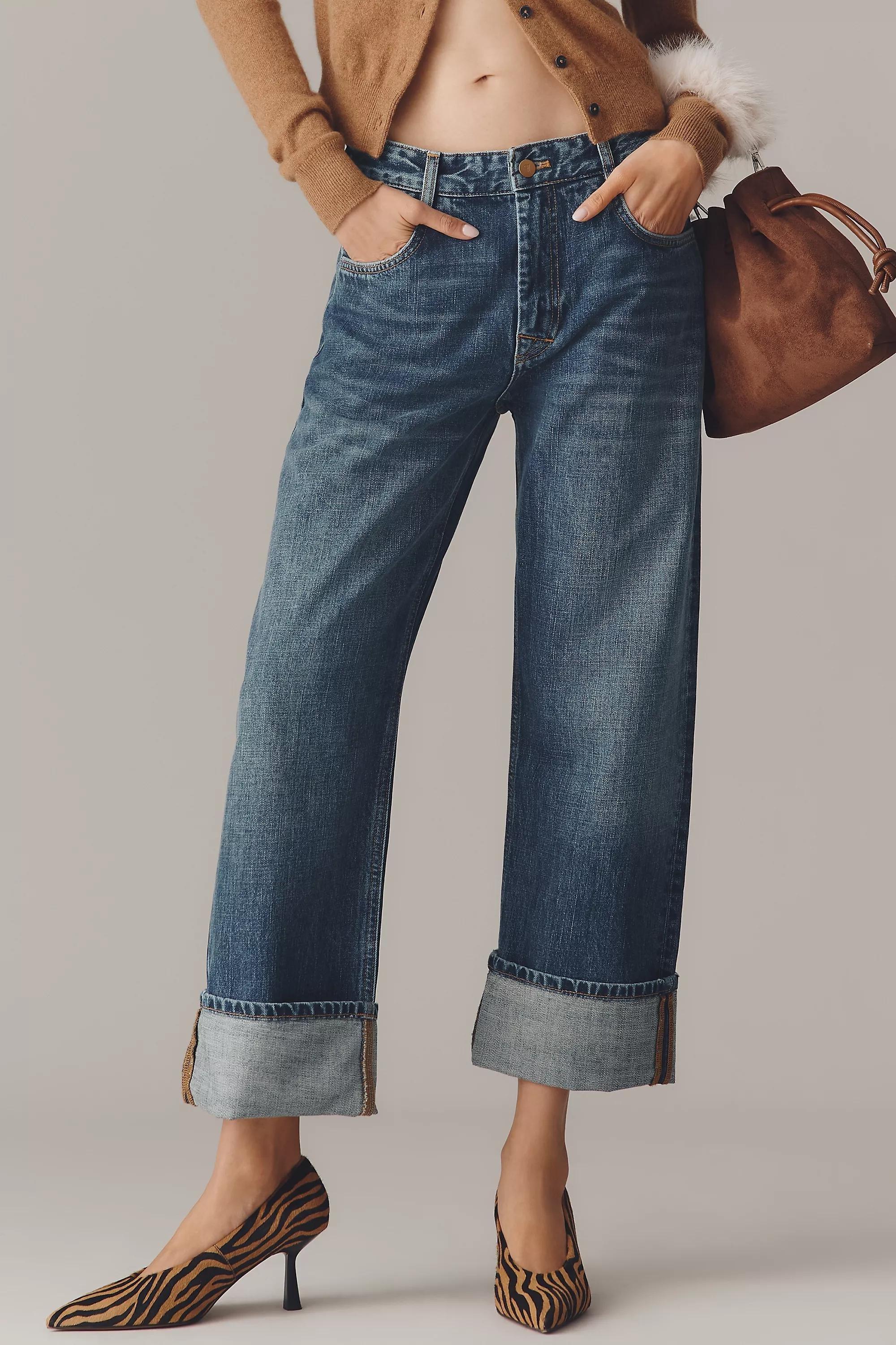 Pilcro Boyfriend Mid-Rise Relaxed Jeans, Blue, A501_0091, medium