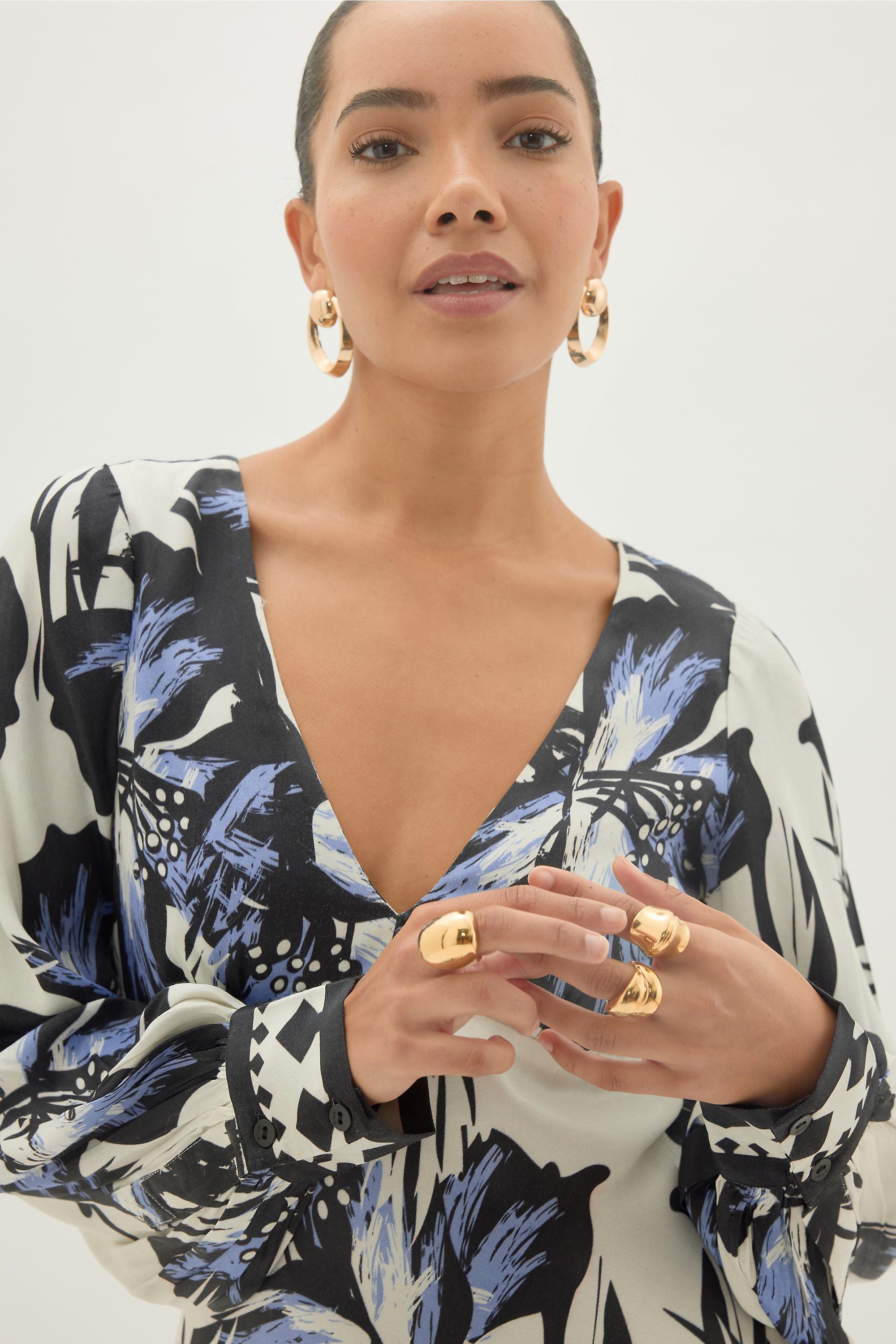 Fe Stefia Satin Minidress, Blue, A501_0049, large image number 1