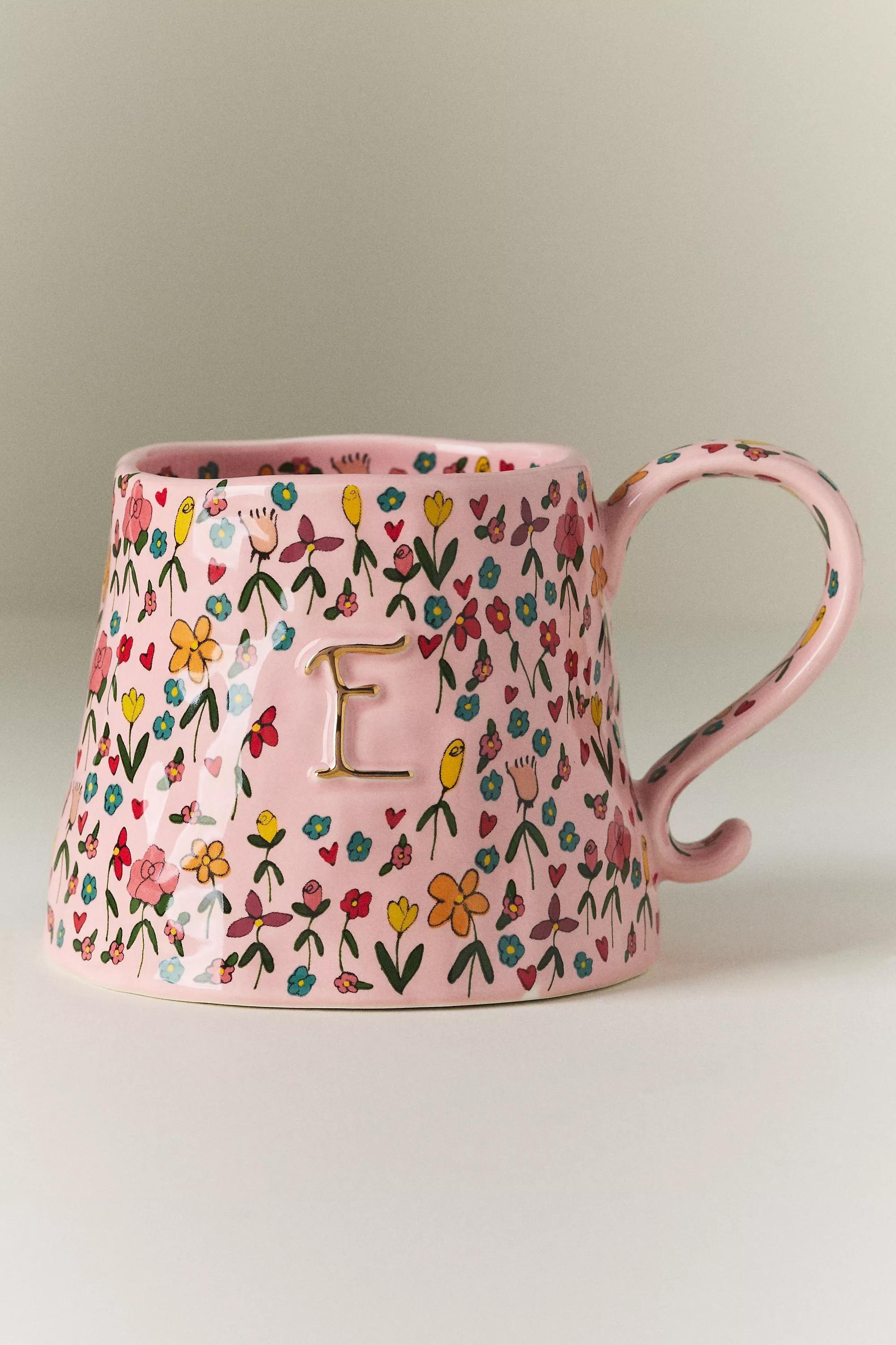 E The Mud Fairy Stoneware Monogram Mug, A501_0905, large image number 0