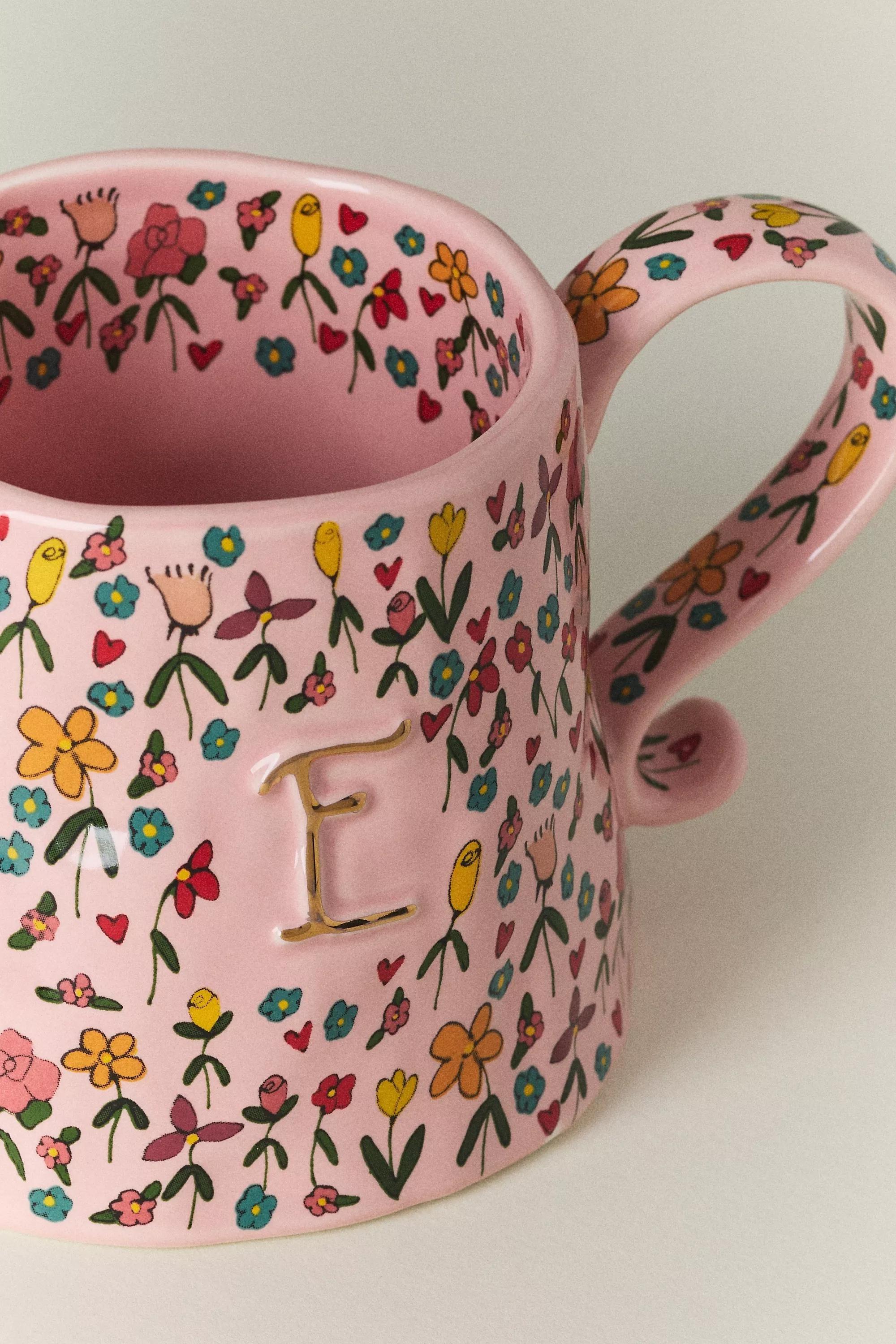 E The Mud Fairy Stoneware Monogram Mug, A501_0905, large image number 1