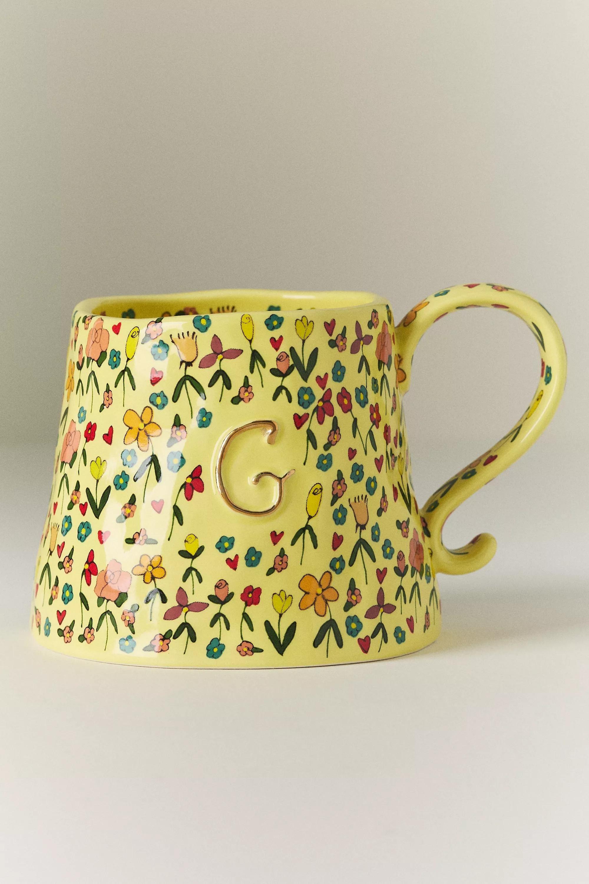G The Mud Fairy Stoneware Monogram Mug, A501_0907, medium