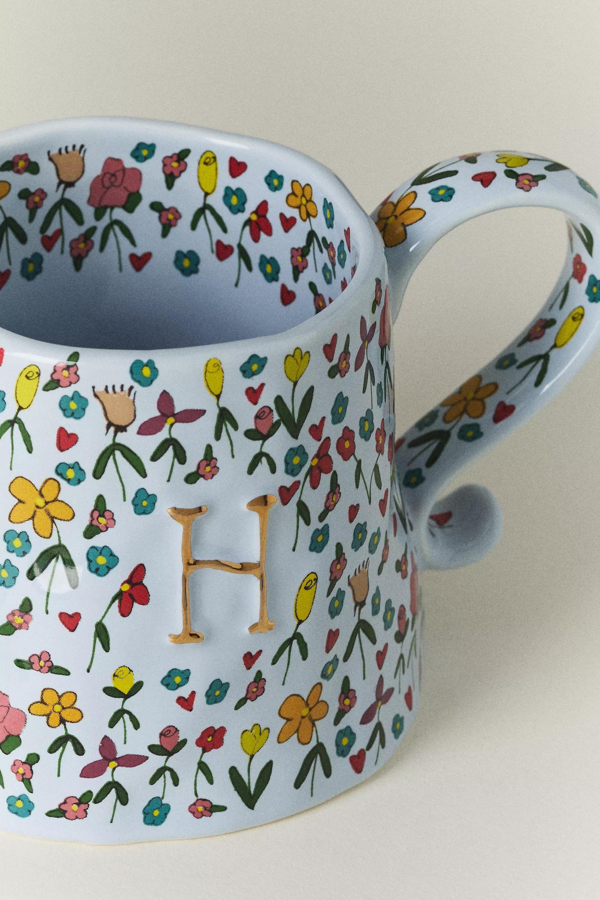 H The Mud Fairy Stoneware Monogram Mug, A501_0908, large image number 1