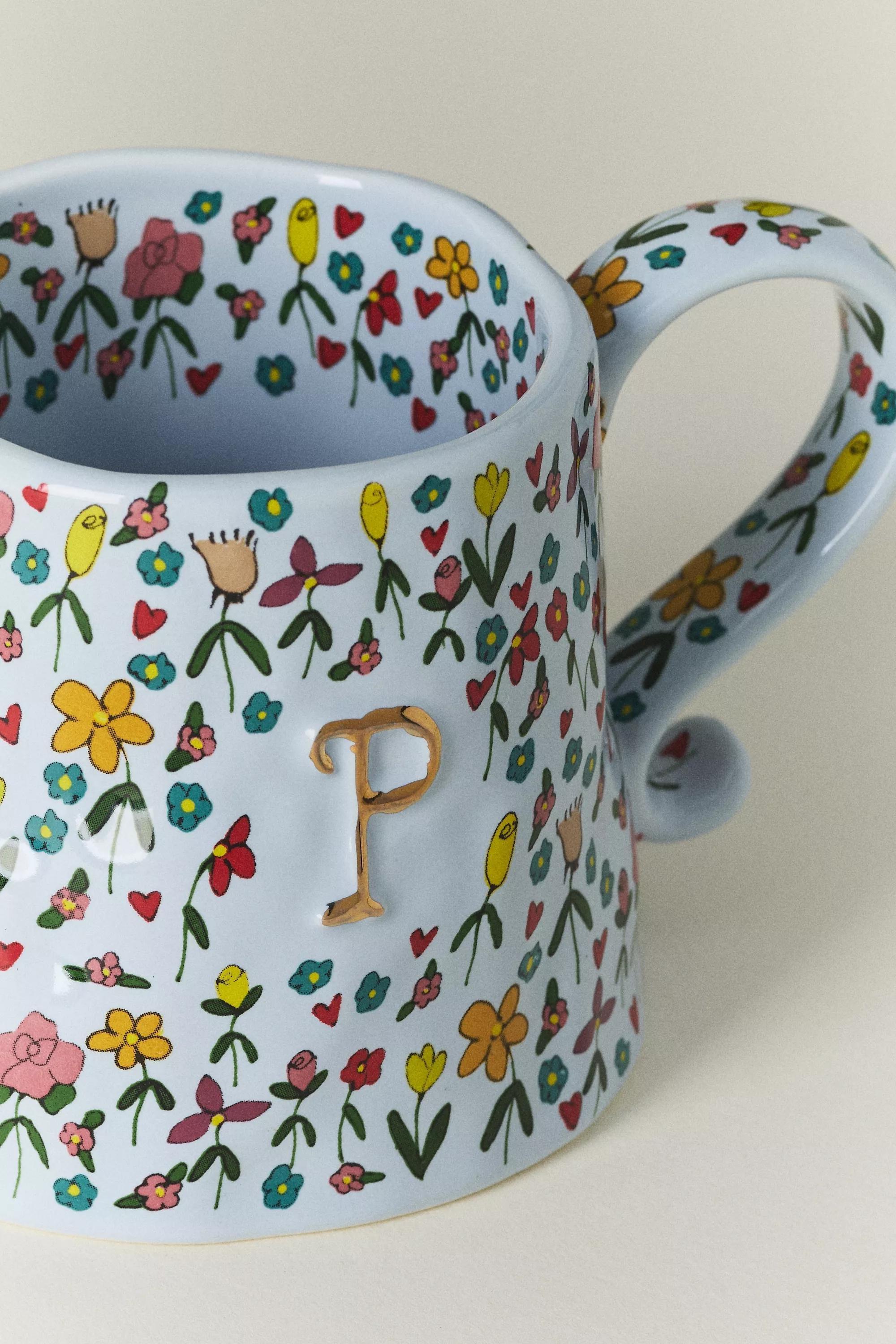 P The Mud Fairy Stoneware Monogram Mug, A501_0916, large image number 1