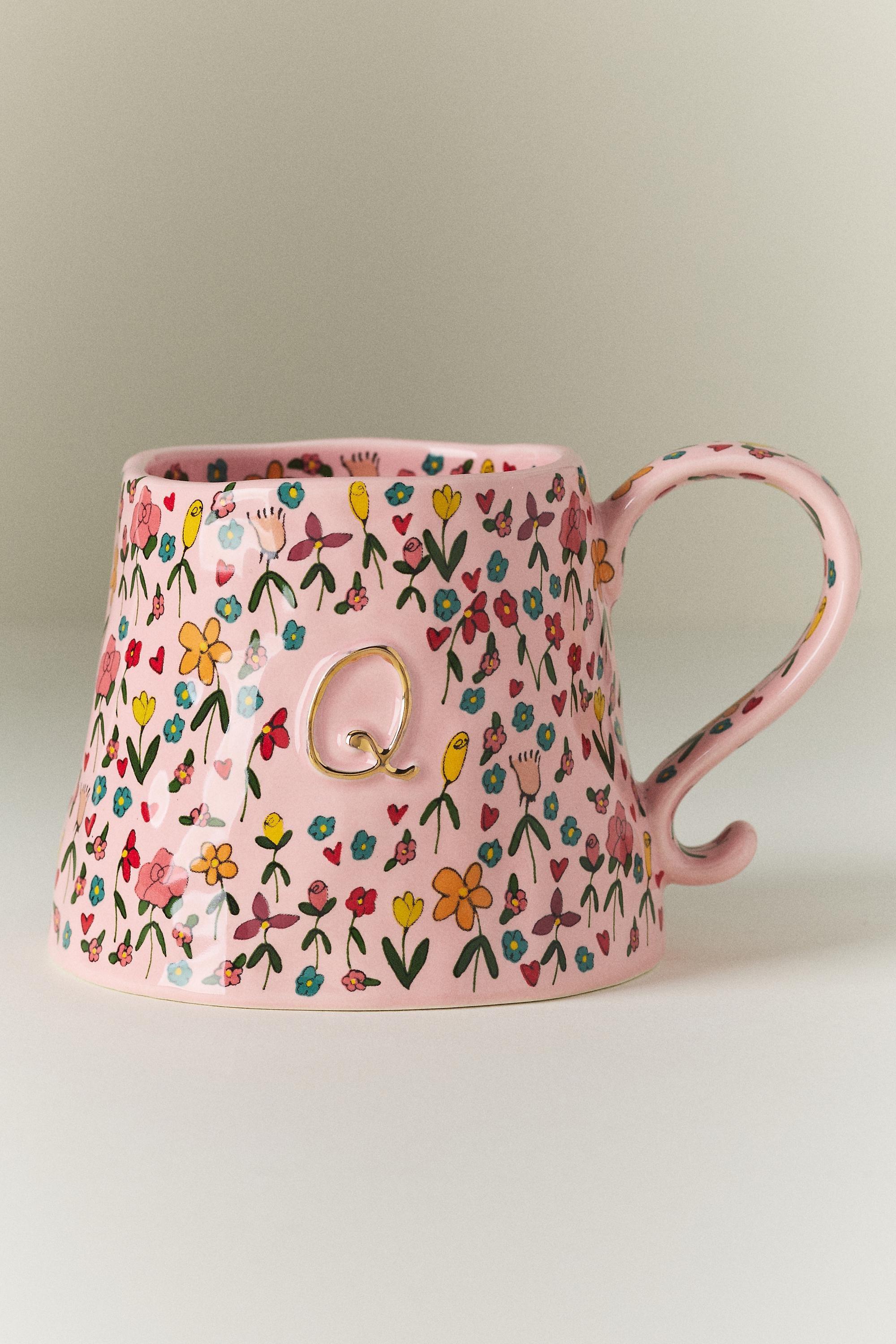 The Mud Fairy Stoneware Monogram Mug, Women, Multicolour, medium