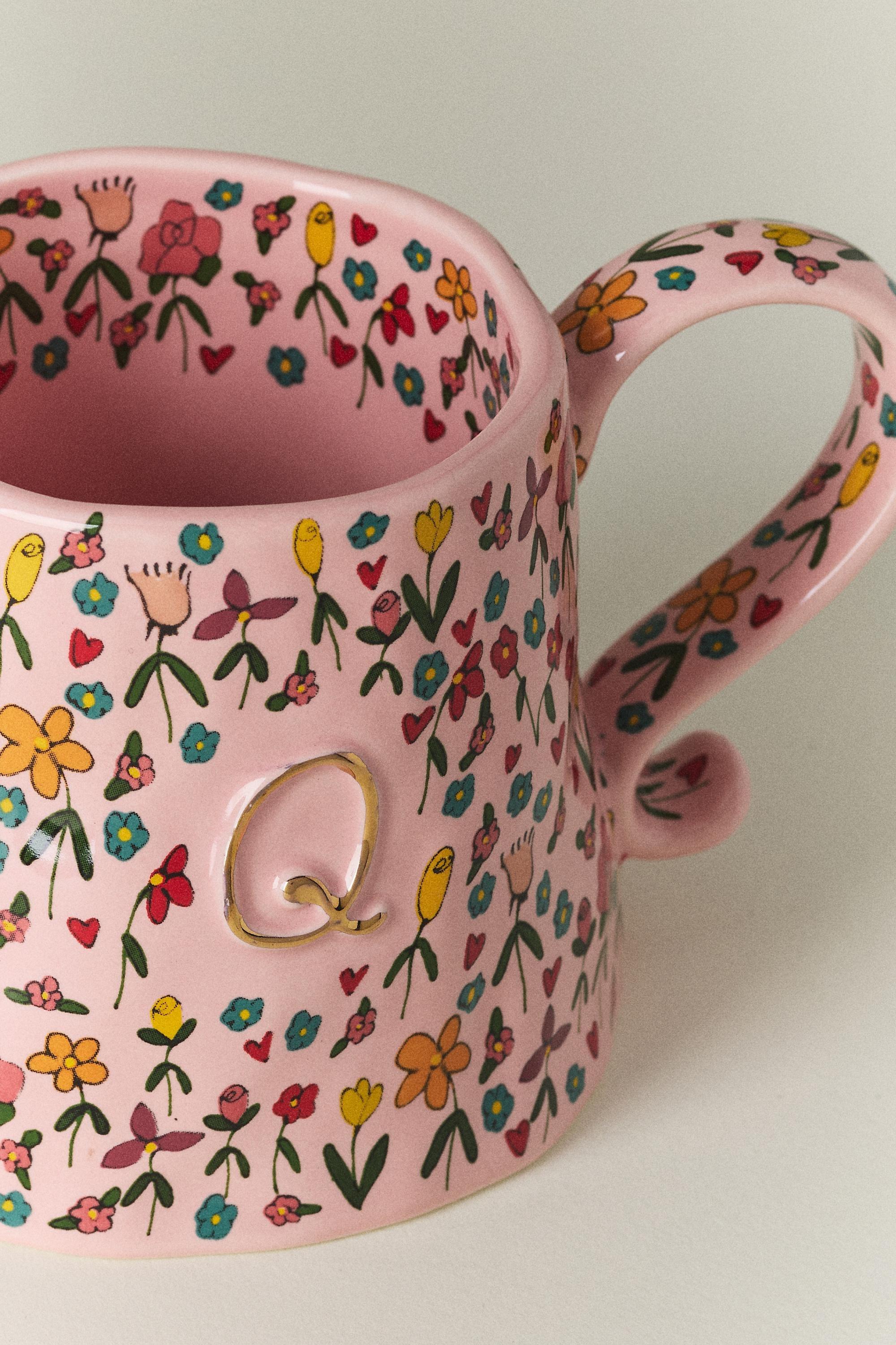 The Mud Fairy Stoneware Monogram Mug, Women, Multicolour, medium