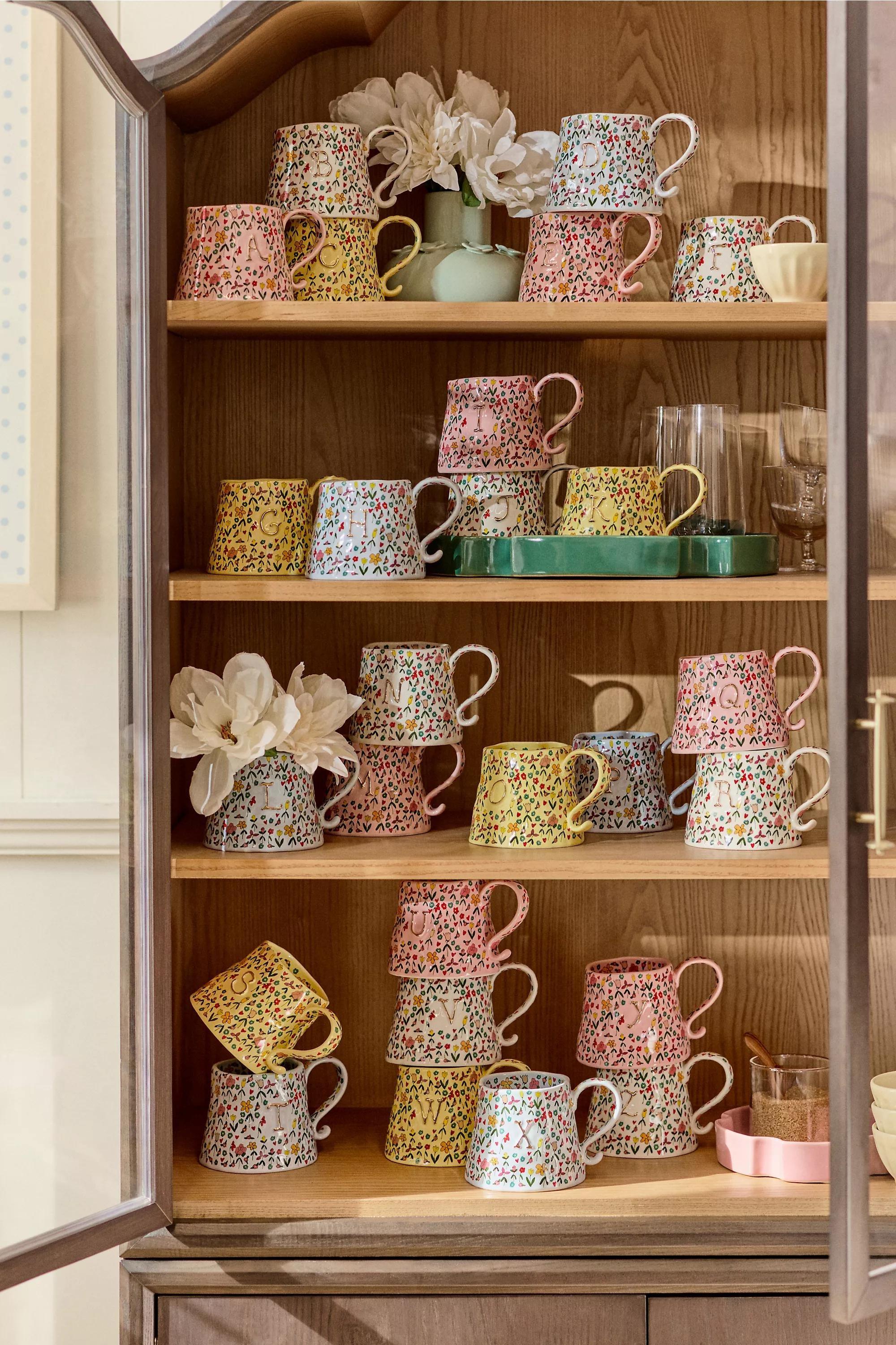 The Mud Fairy Stoneware Monogram Mug, Women, Multicolour, medium