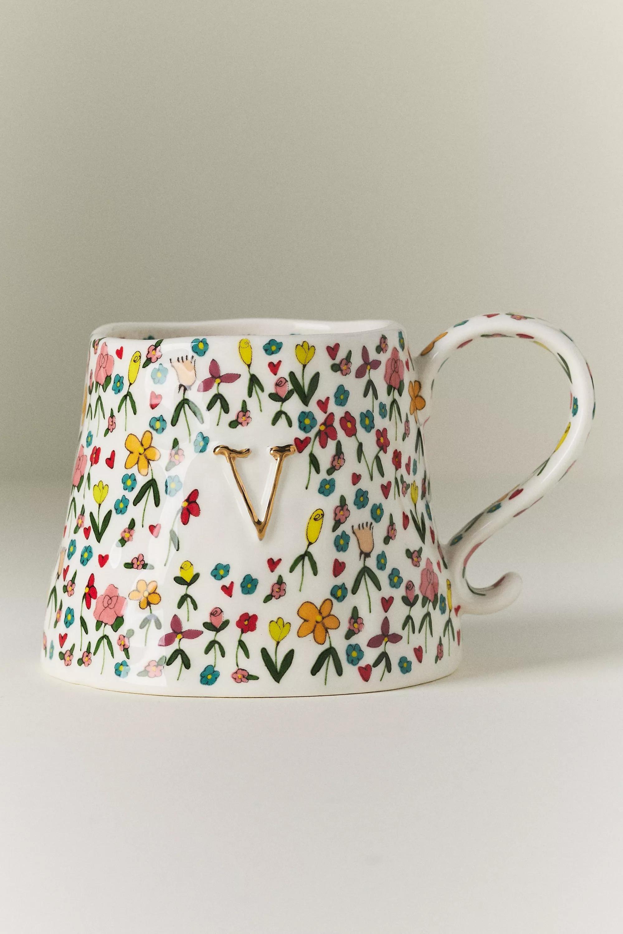 V The Mud Fairy Stoneware Monogram Mug, A501_0922, large image number 0