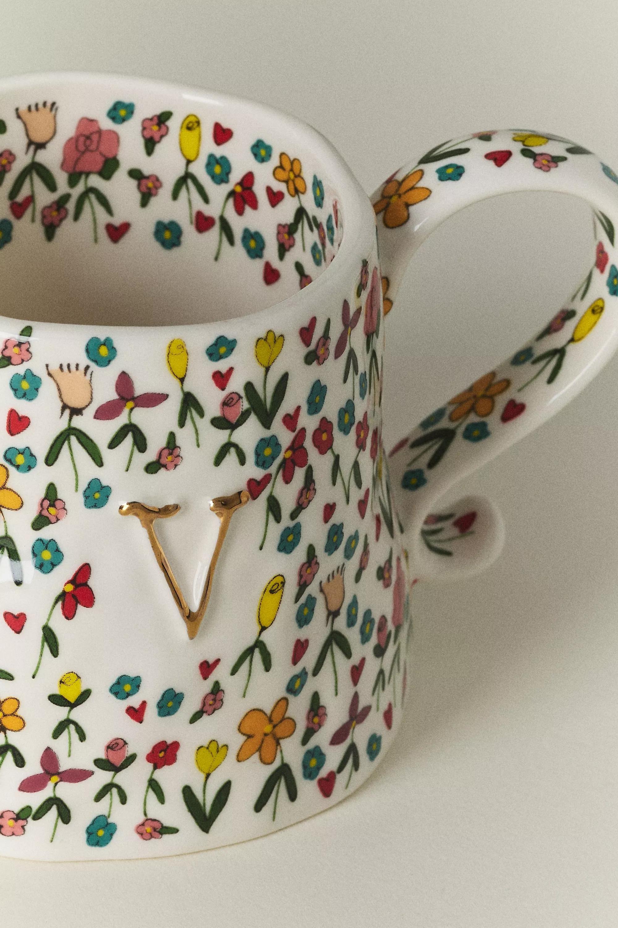 V The Mud Fairy Stoneware Monogram Mug, A501_0922, large image number 1