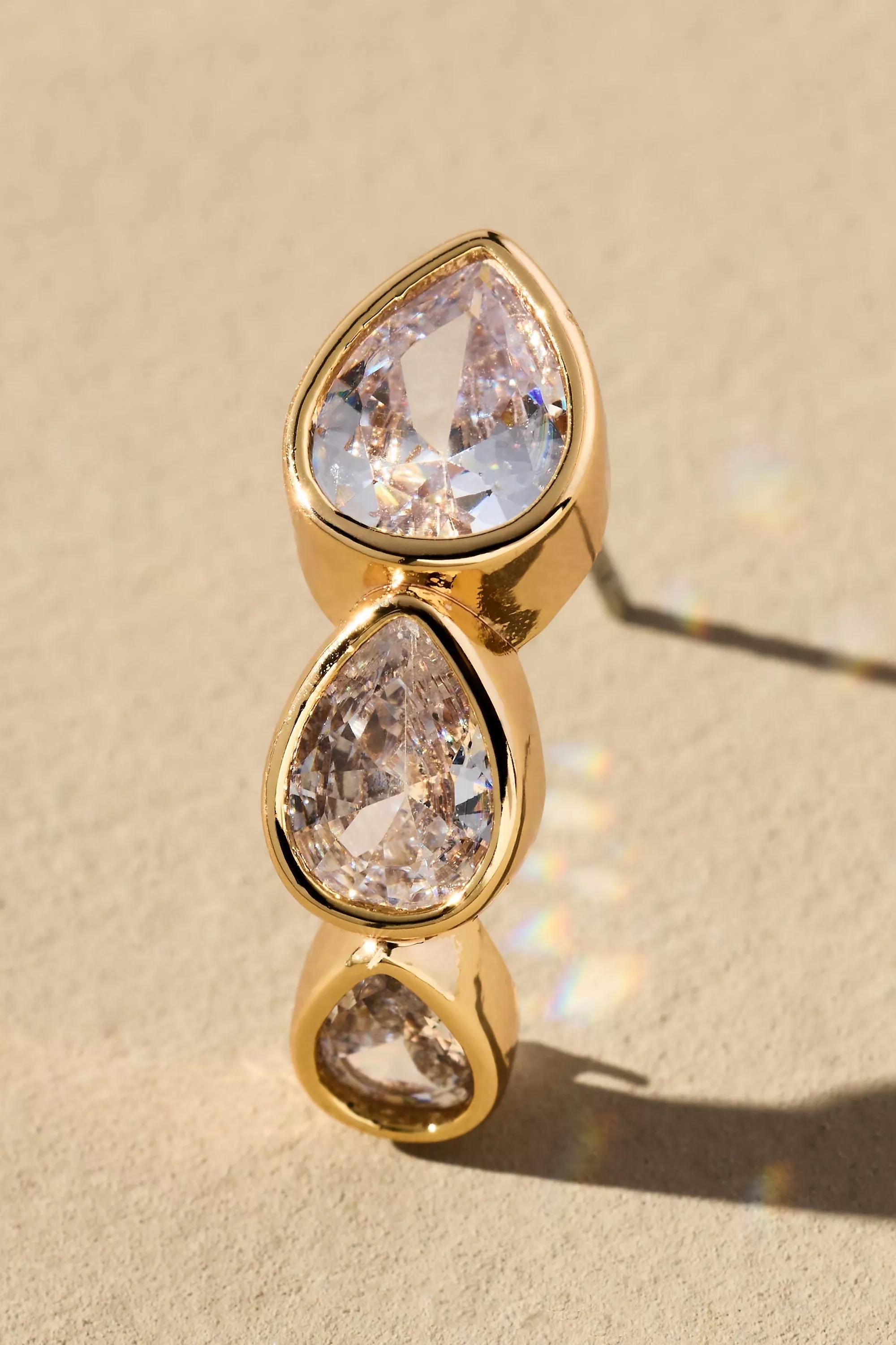 GOLD Multi Crystal Drop Earrings, A501_0070, large image number 1