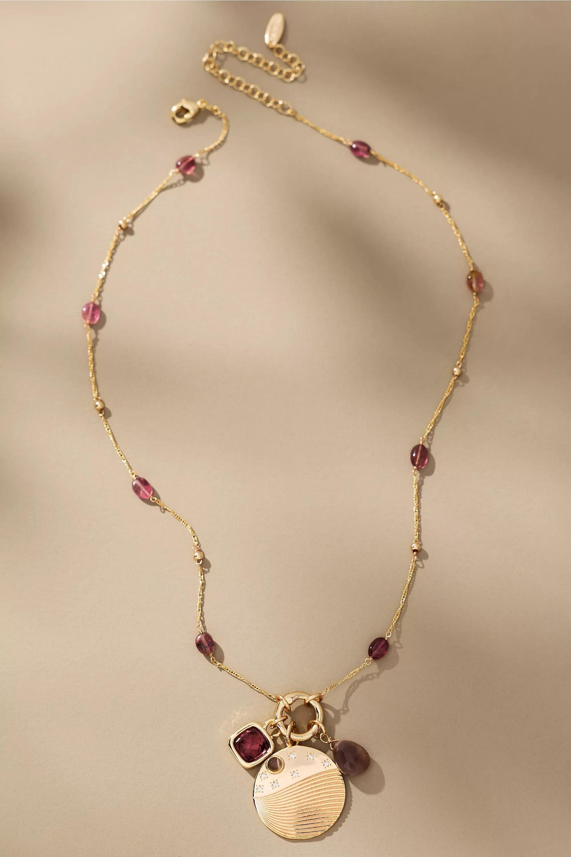 Charmed Pendant Necklace, Red, A501_0260, large image number 0