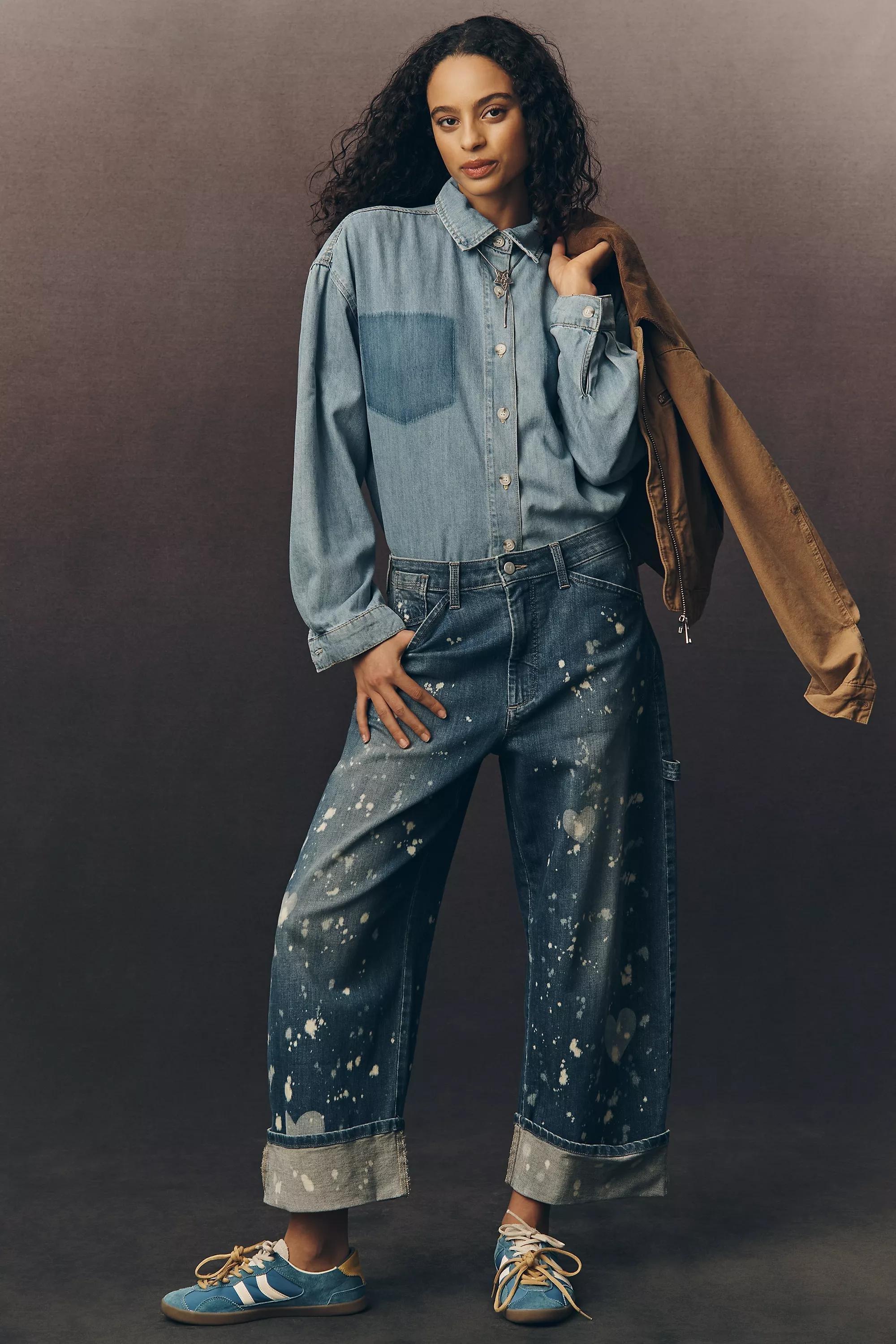 By Pilcro The Kayden Barrel Carpenter Jeans, Blue, A501_0093, large image number 1