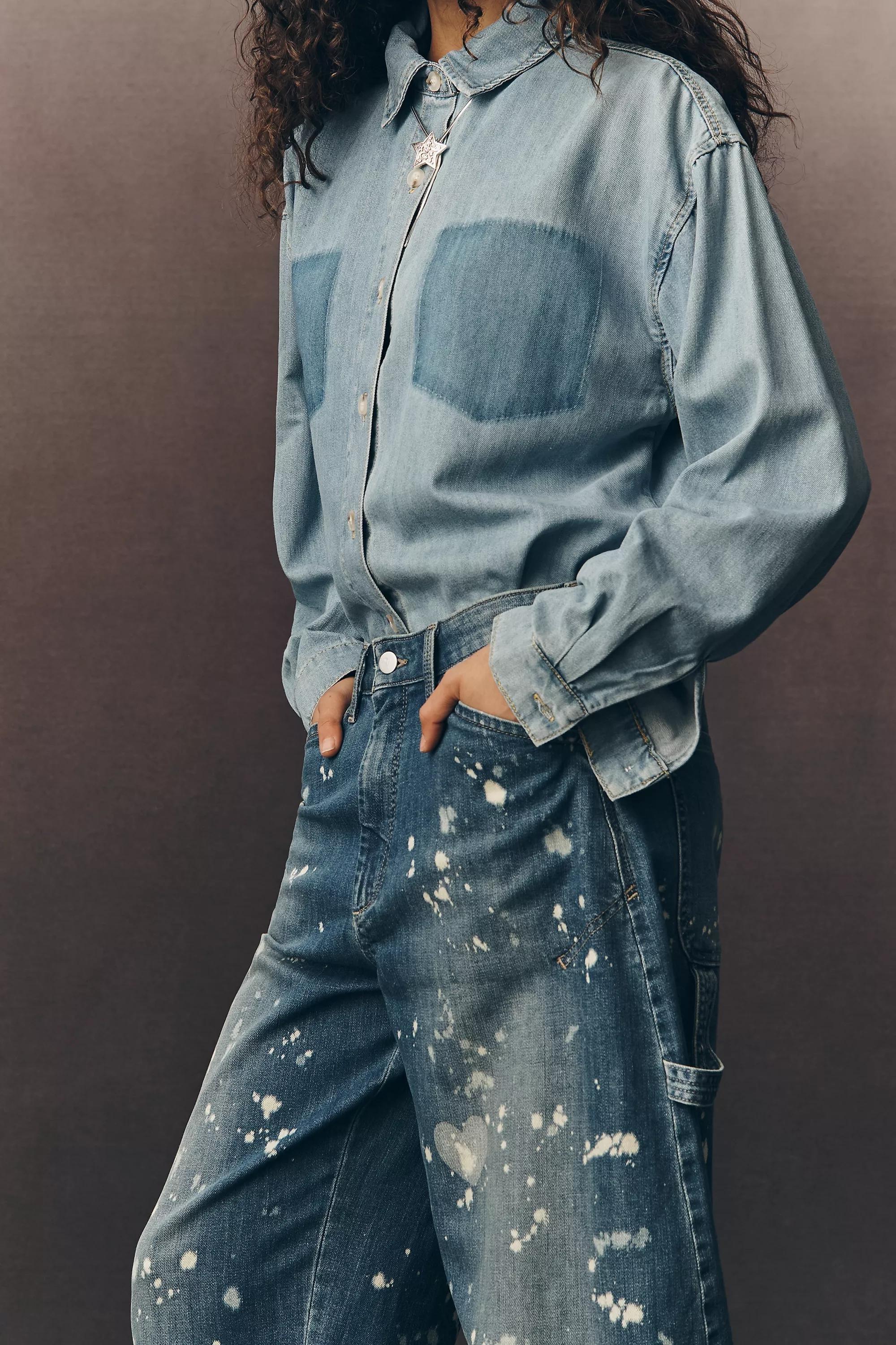 By Pilcro The Kayden Barrel Carpenter Jeans, Blue, A501_0093, large image number 6