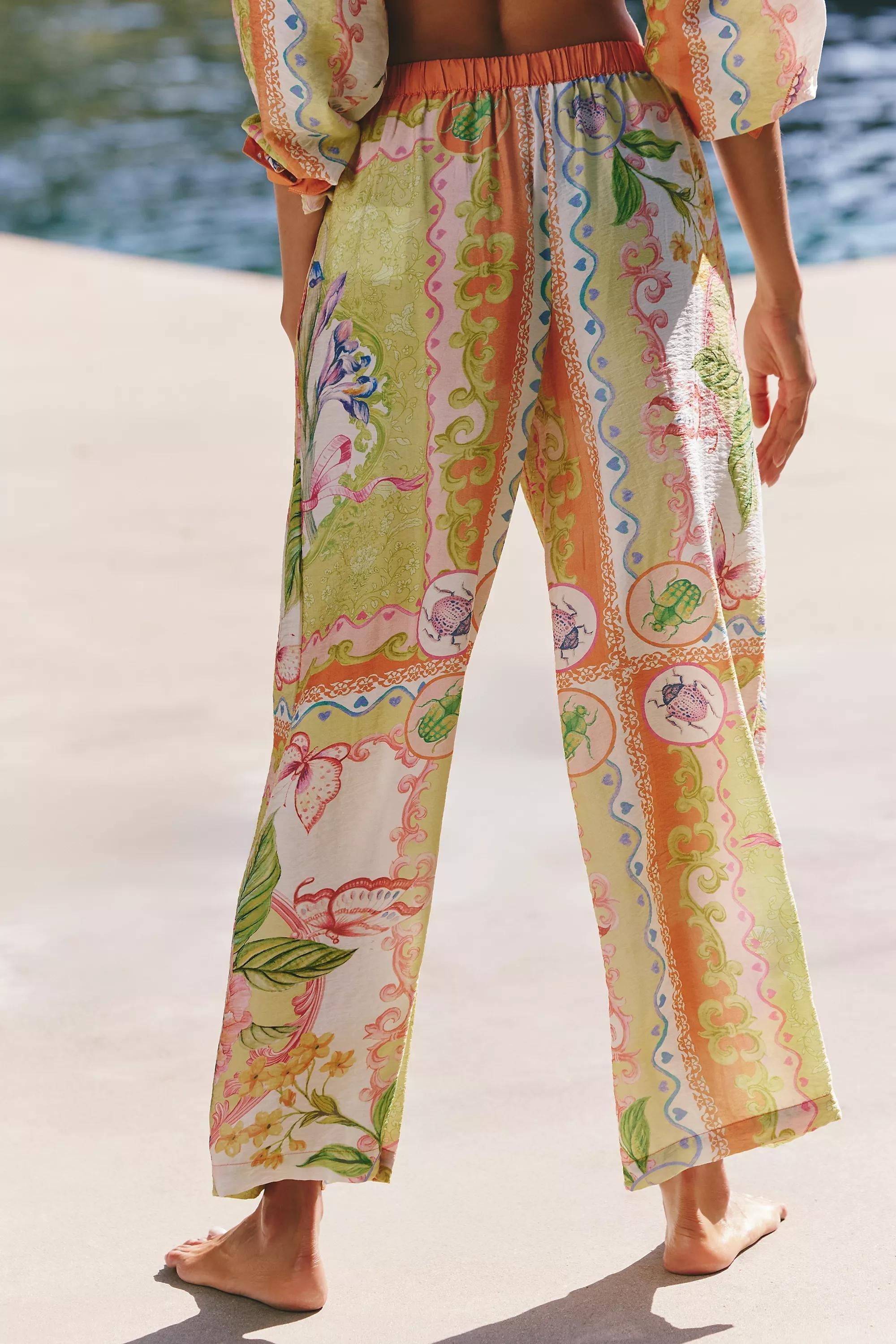 By Celandine Sheer Printed Trousers, Multicolour, A501_0532, large image number 2