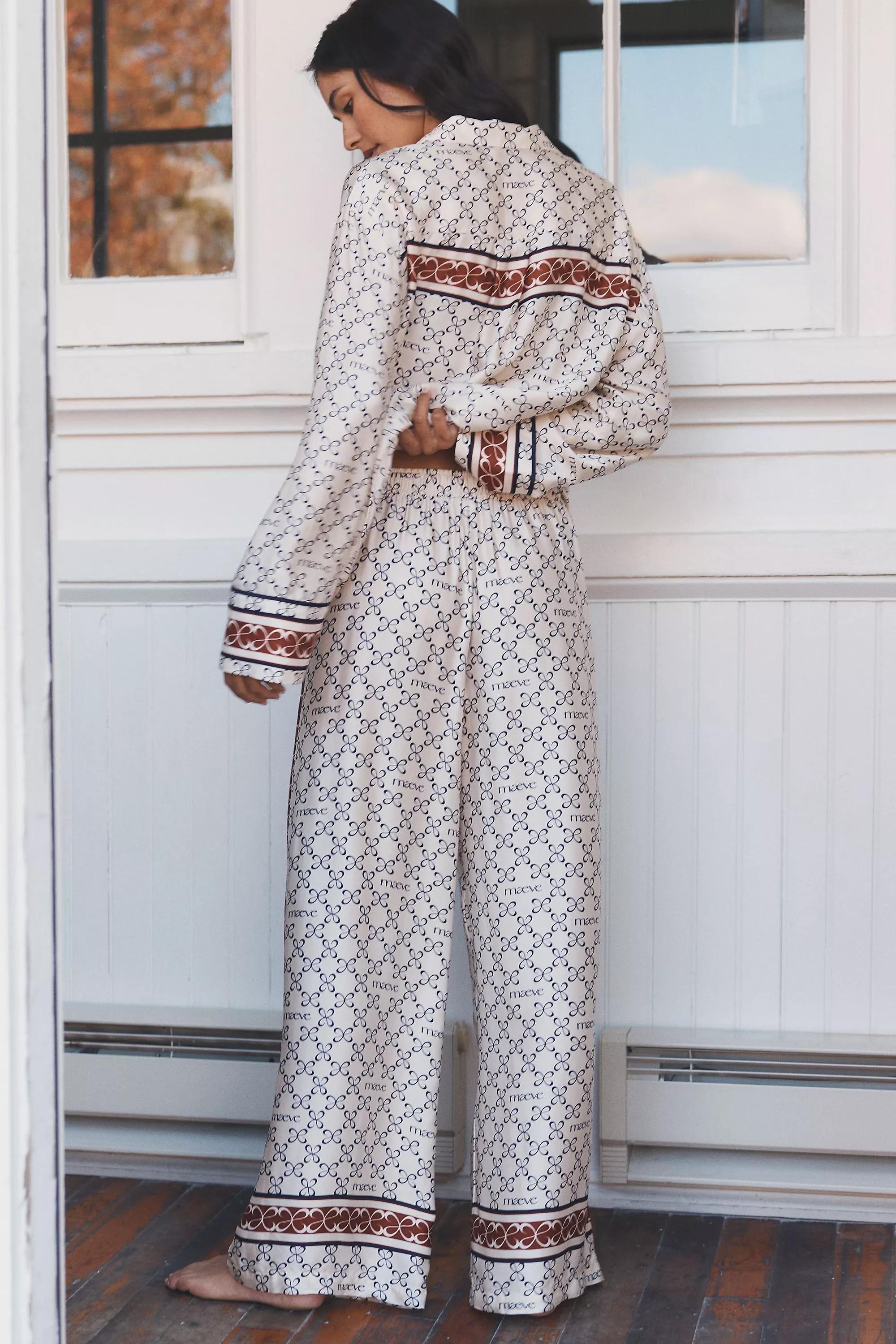 By Maeve Silky Wide-Leg Pyjamas Pants, Grey, A501_0211, large image number 2
