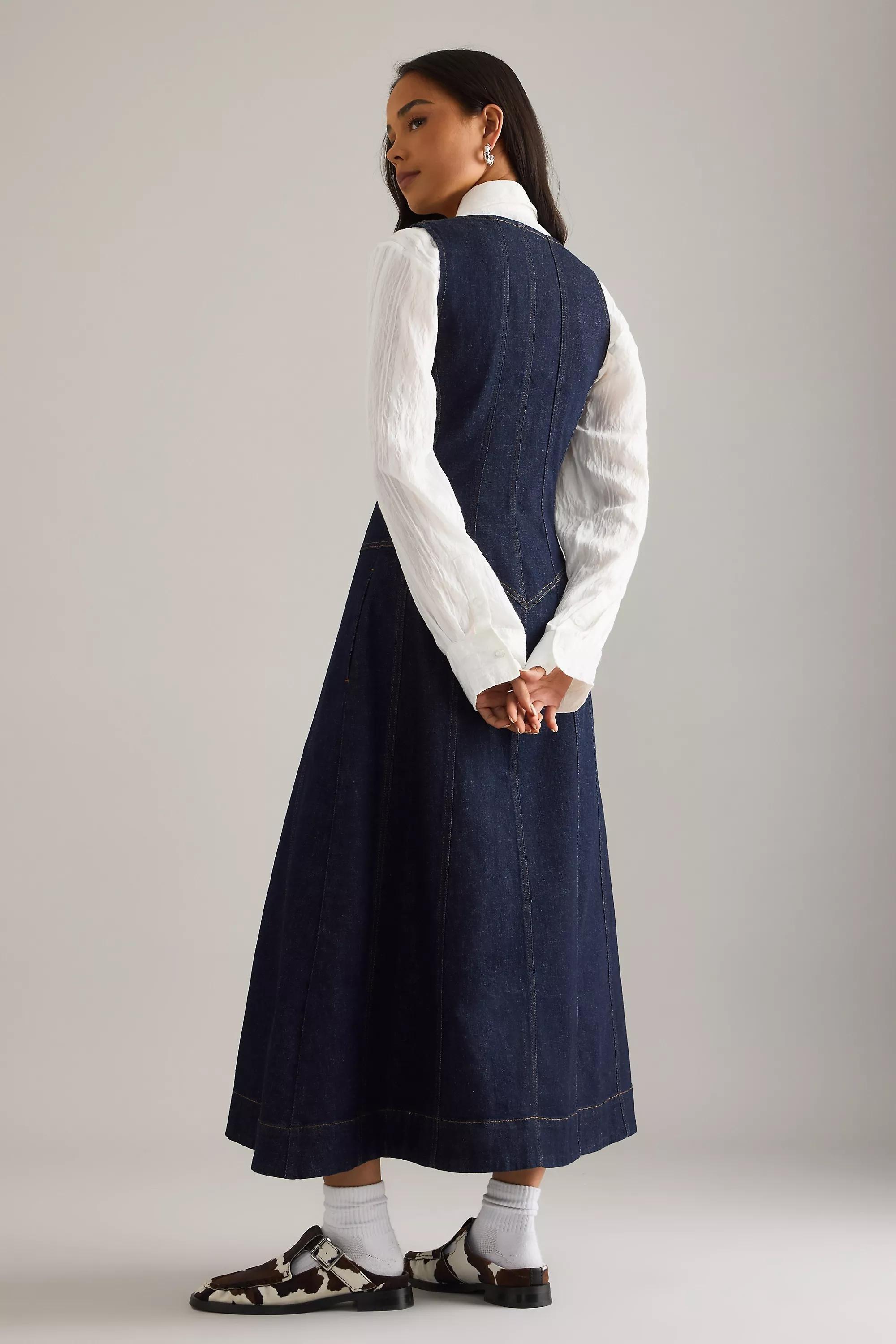 DENIM DARK Pilcro Denim Zip-Front Midi Dress, A501_0091, large image number 1