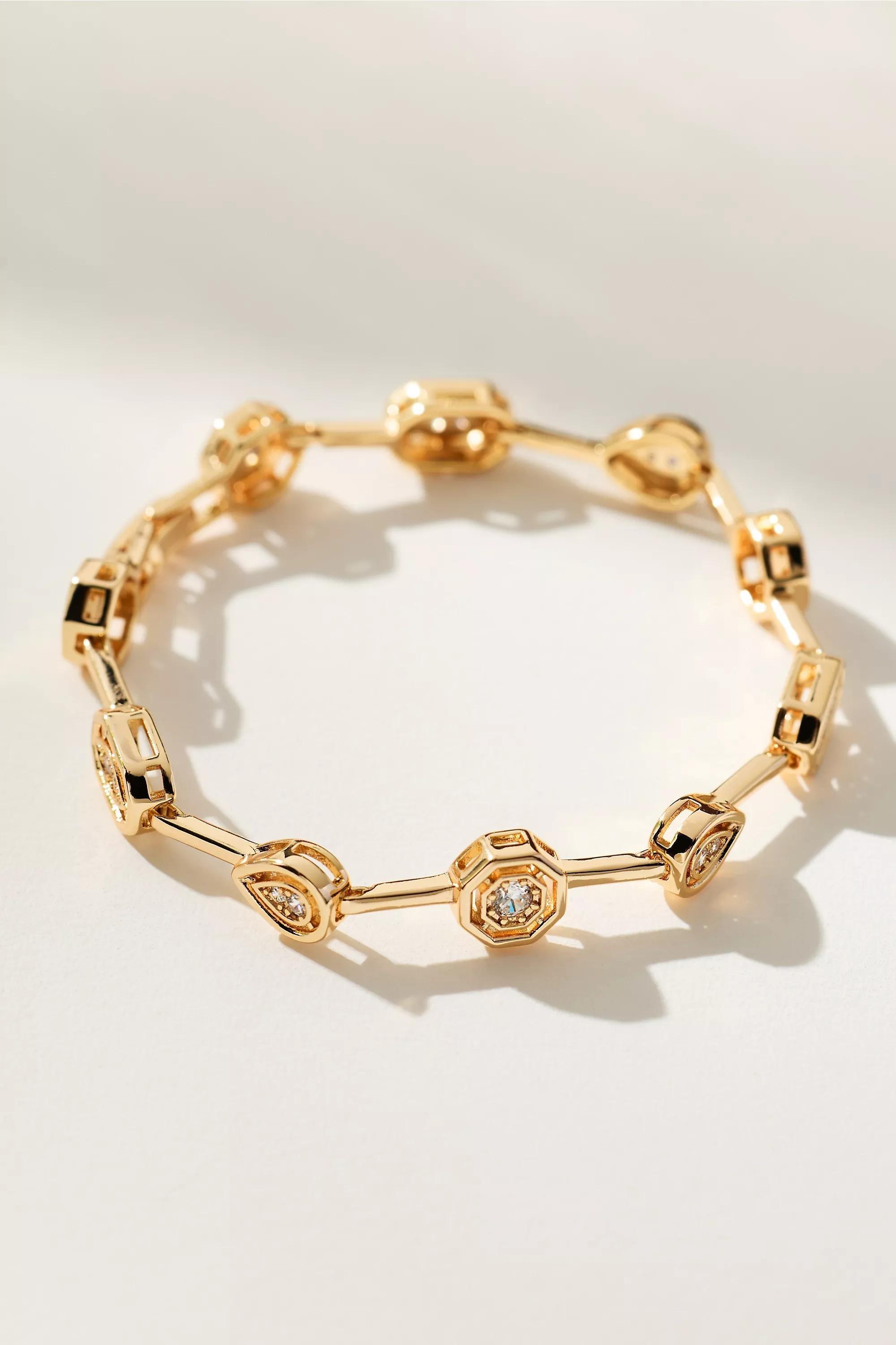 Link Tennis Bracelet, Gold, A501_0070, large image number 0