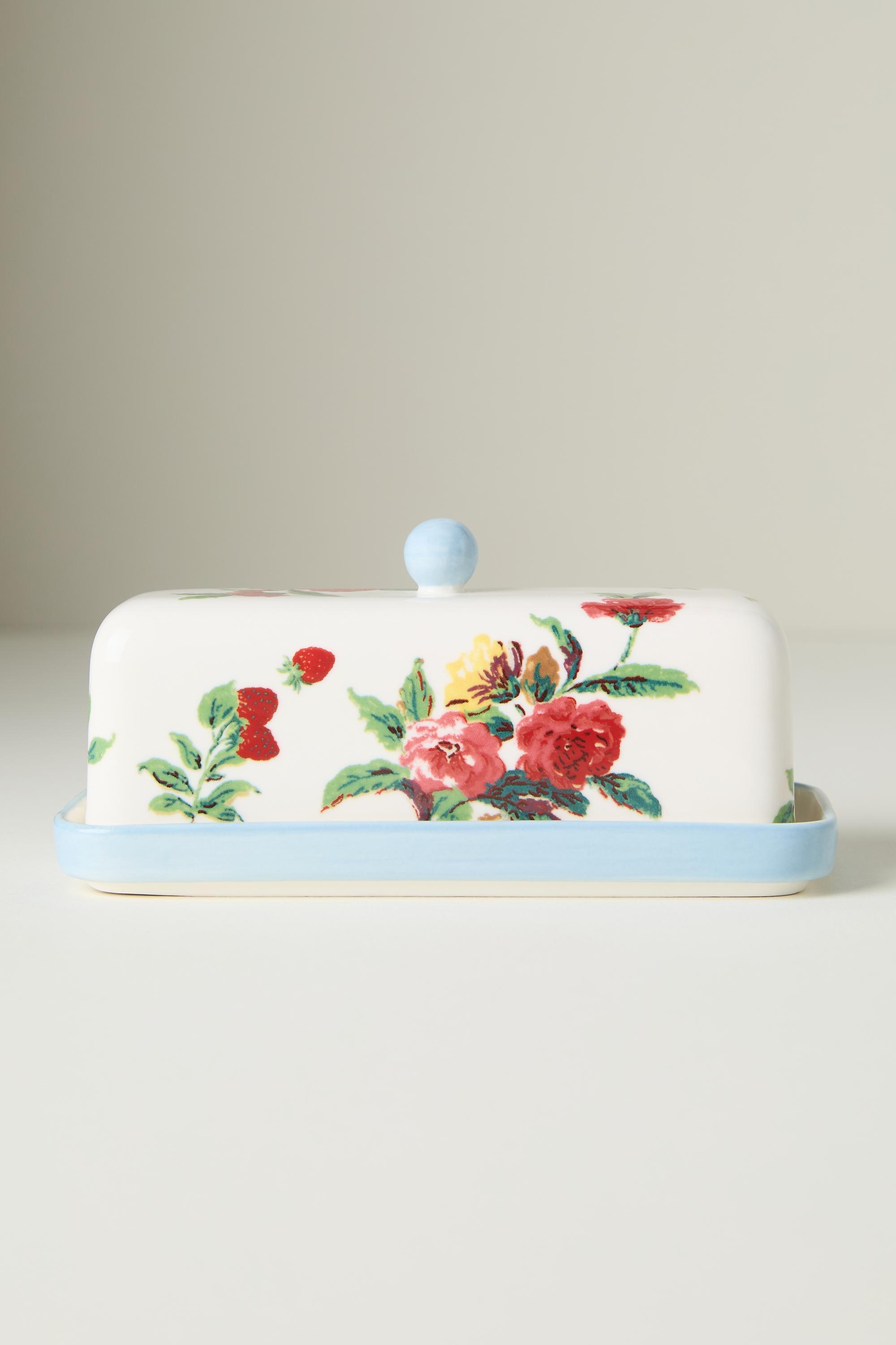 Camille Stoneware Butter Dish White, A501_0522, large image number 0