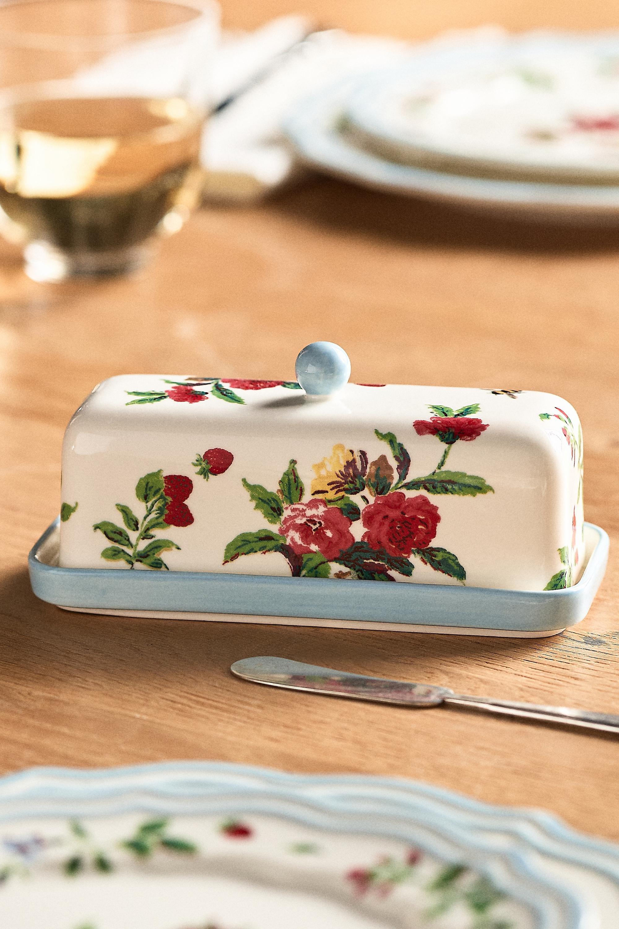 Camille Stoneware Butter Dish White, A501_0522, medium