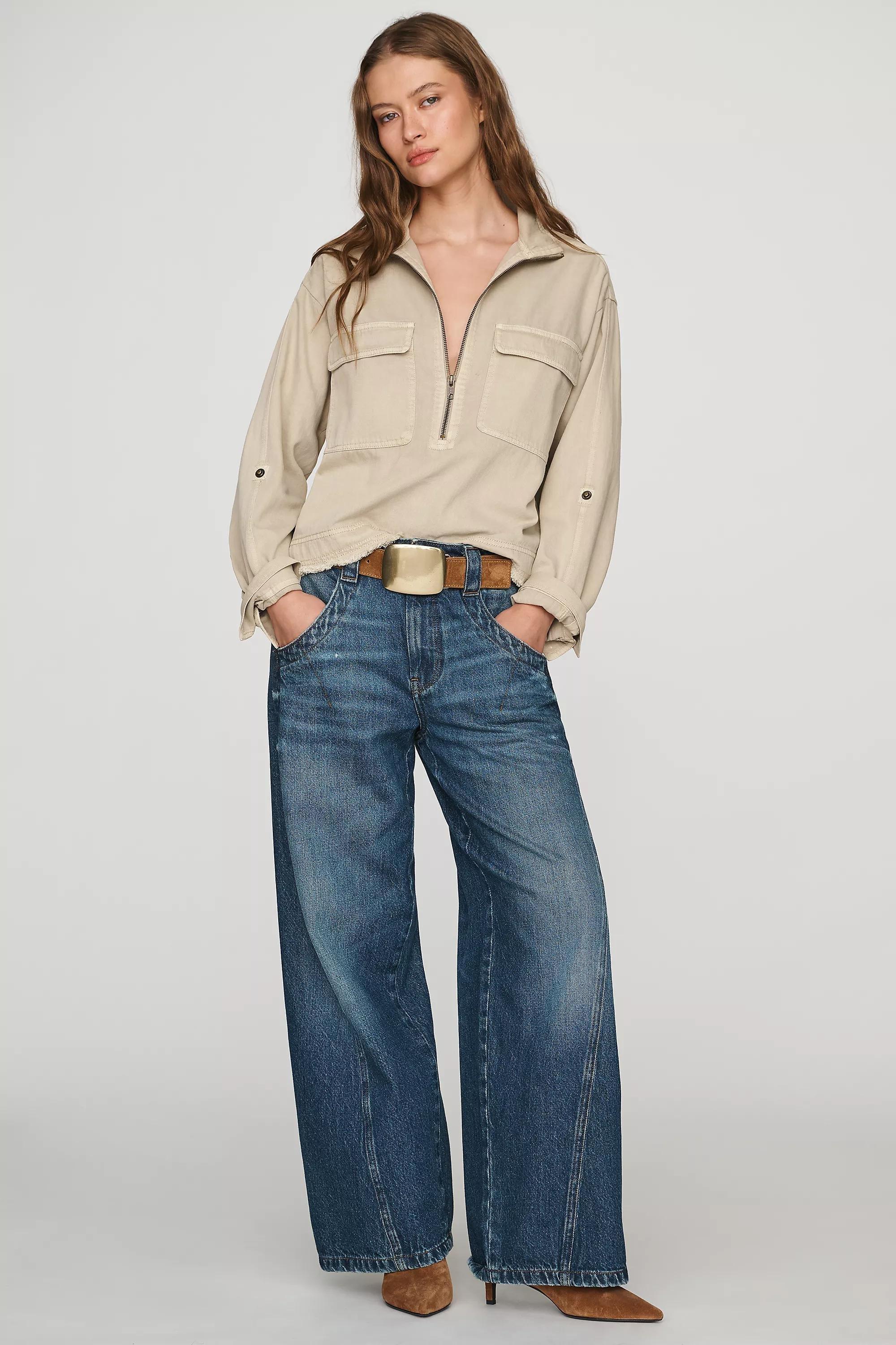 Pilcro High-Rise Tapered Jeans, Blue, Blue, medium
