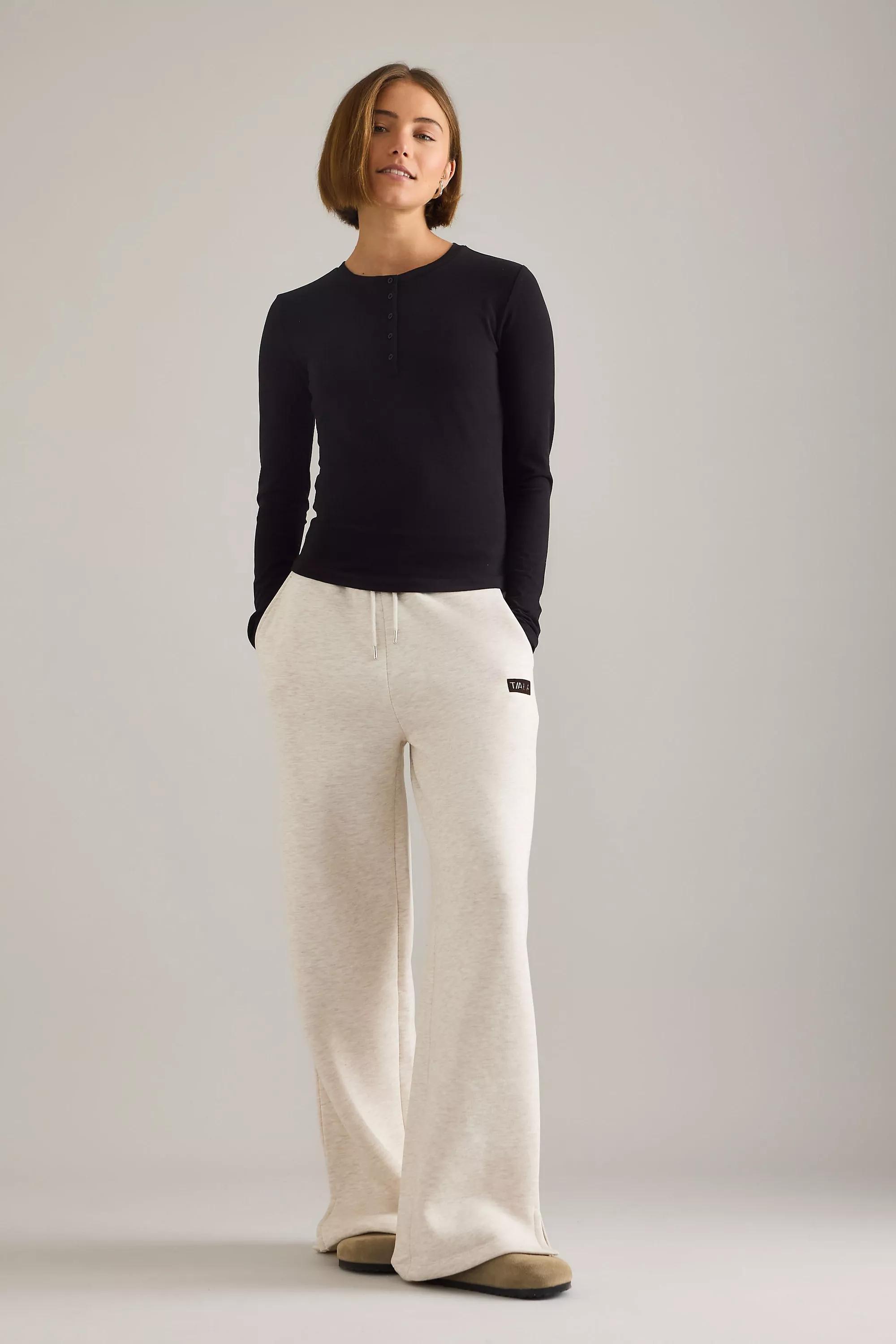 Tala 365 Core Cotton Henley Top, Black, A501_0001, large image number 2