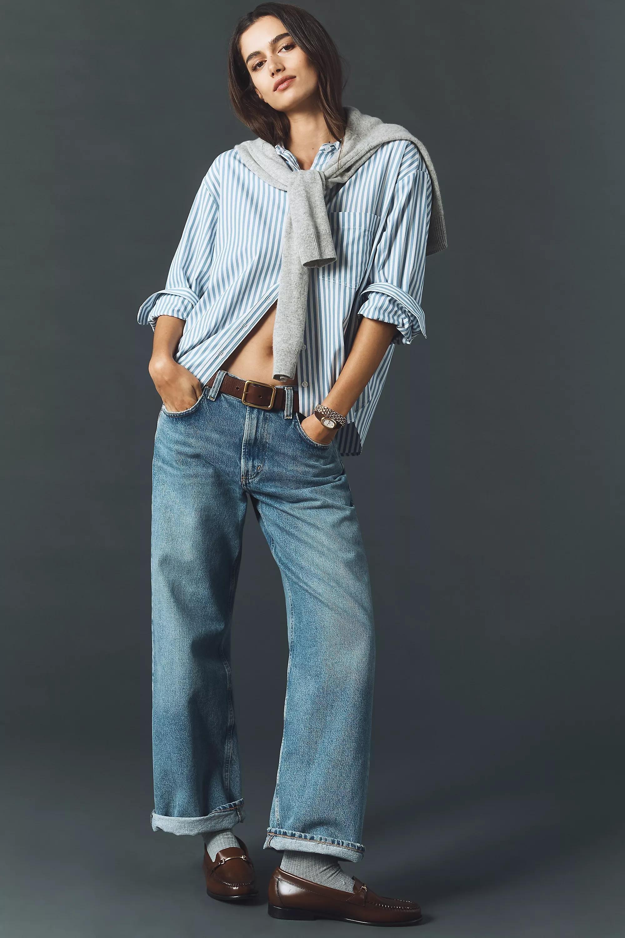 By Maeve The Shrunken Bennet Button-down Shirt, Blue, A501_0040, large image number 1