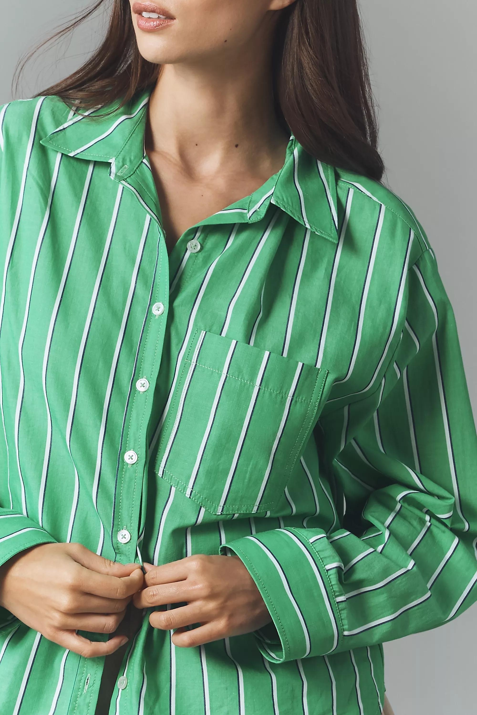 By Maeve The Shrunken Bennet Button-down Shirt, Green, A501_0545, large image number 2