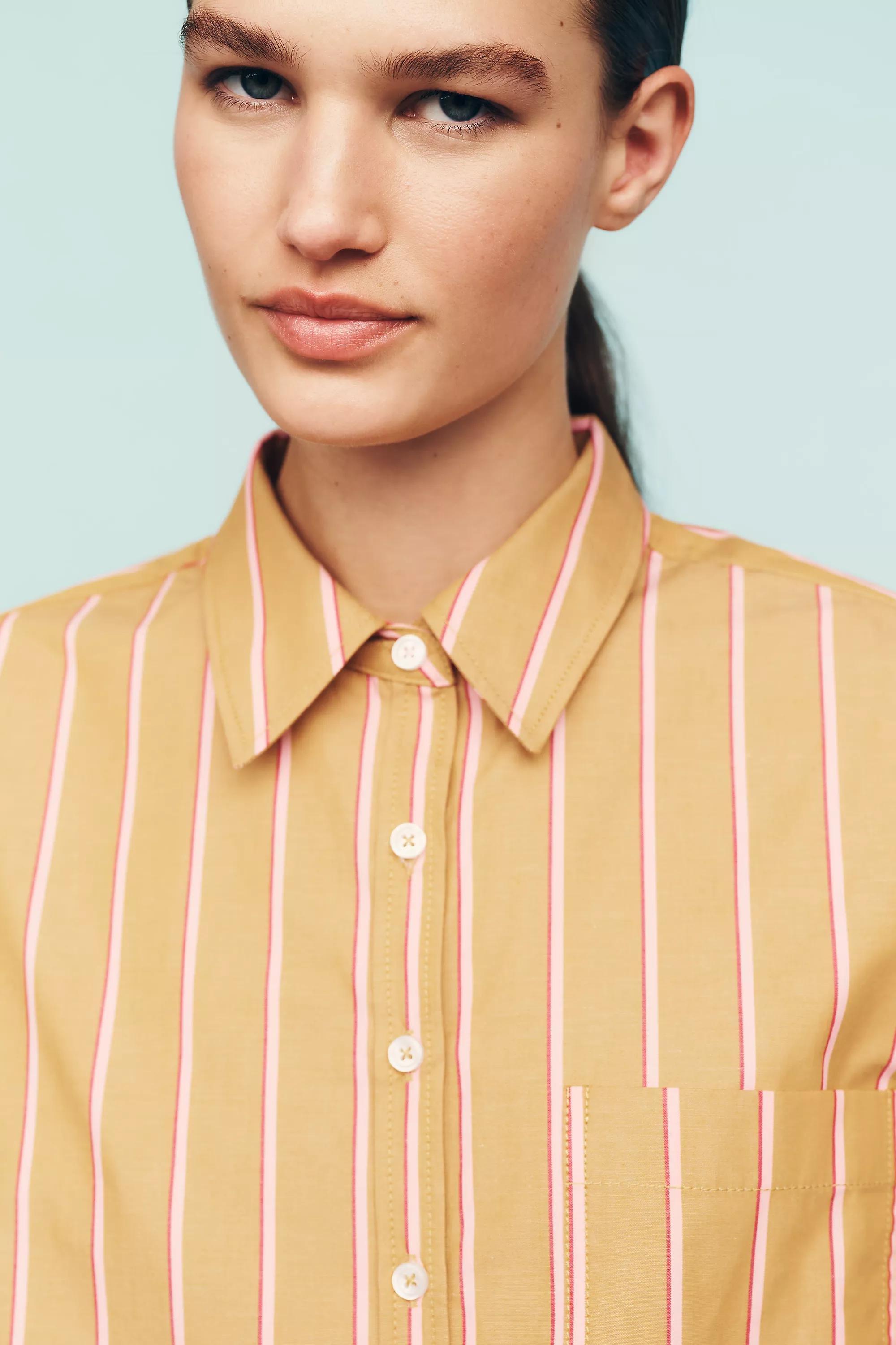The Shrunken Bennet Button-Down Shirt By Maeve, Pink, Pink, large image number 0