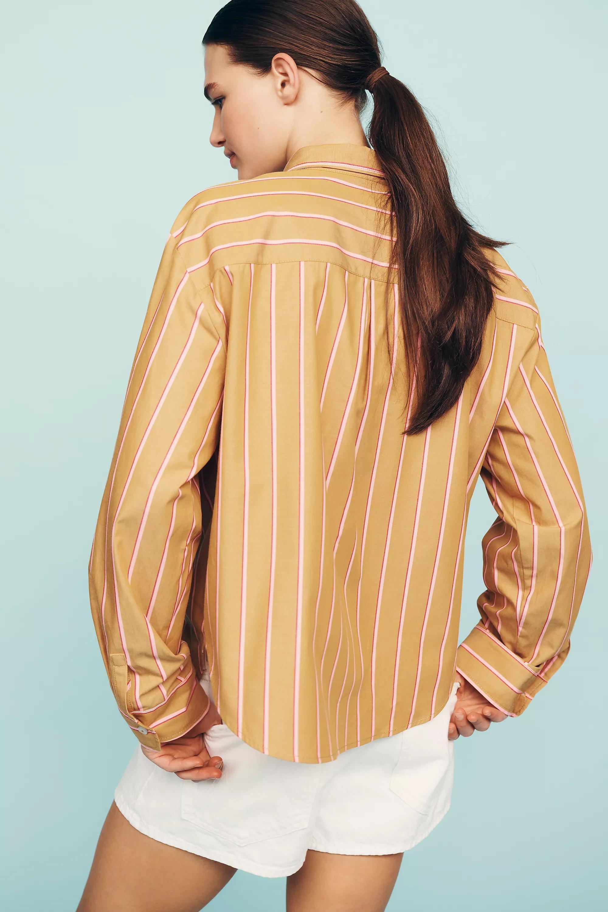 The Shrunken Bennet Button-Down Shirt By Maeve, Pink, Pink, large image number 1