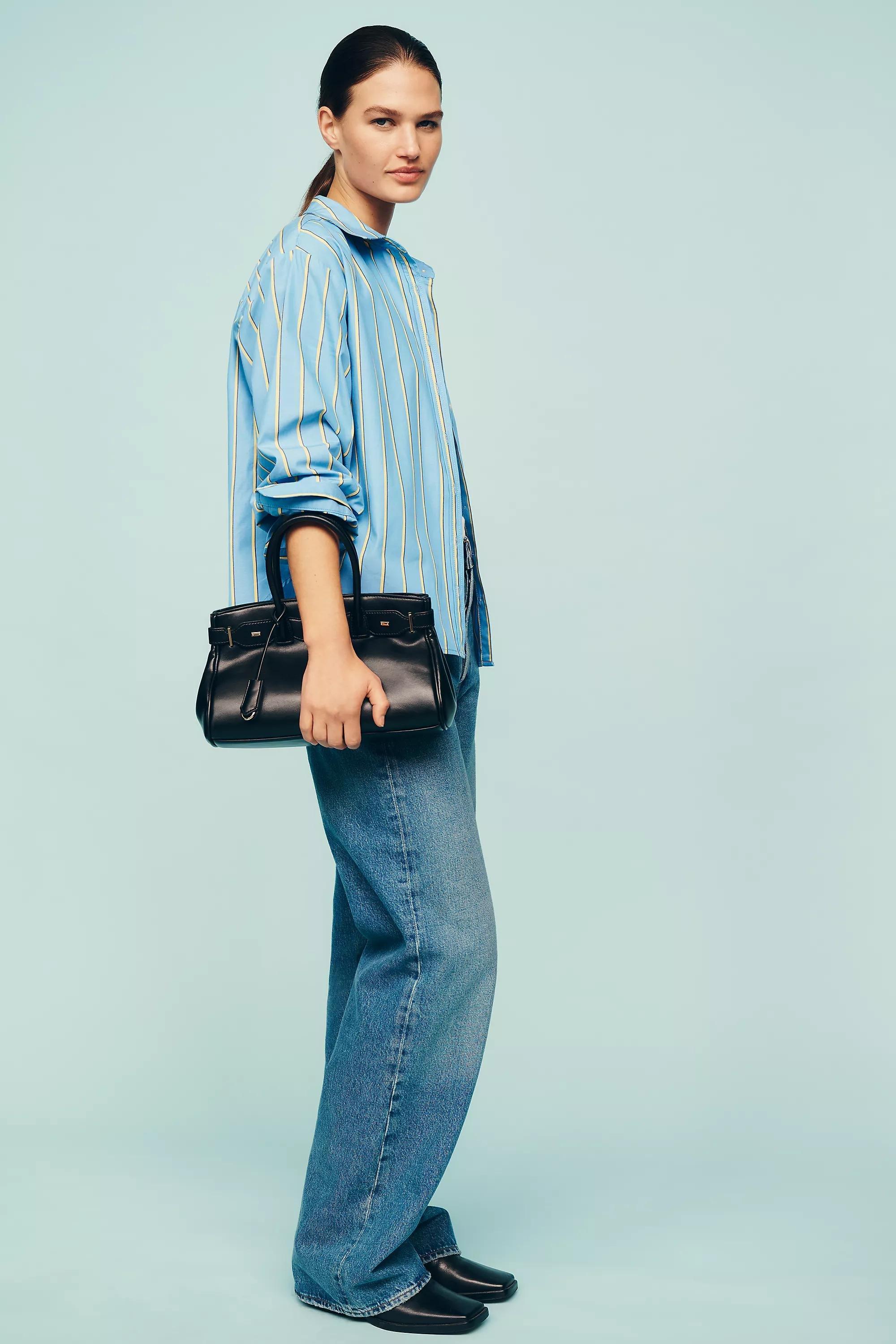 The Shrunken Bennet Button-Down Shirt By Maeve, Yellow, Yellow, large image number 3