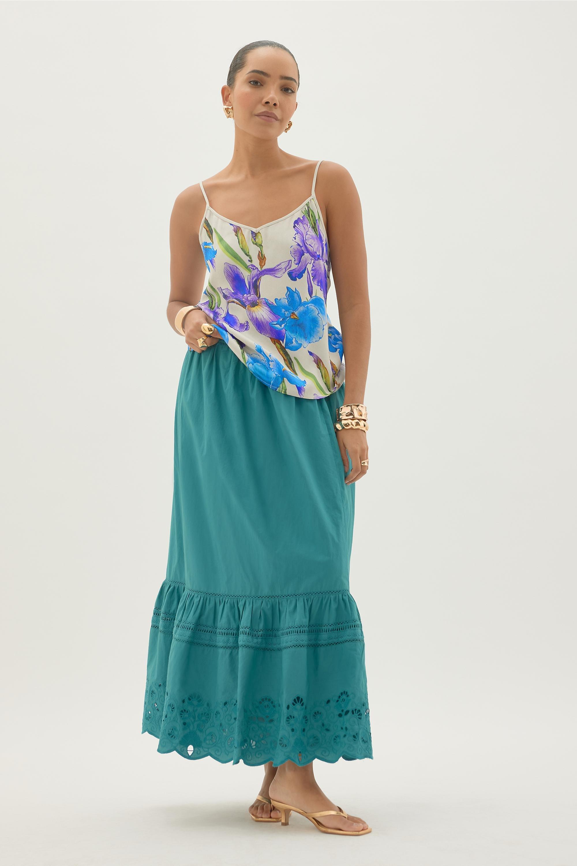 By Anthropologie Krista Lily Print Cami Top, Multicolour, A501_0000, large image number 4