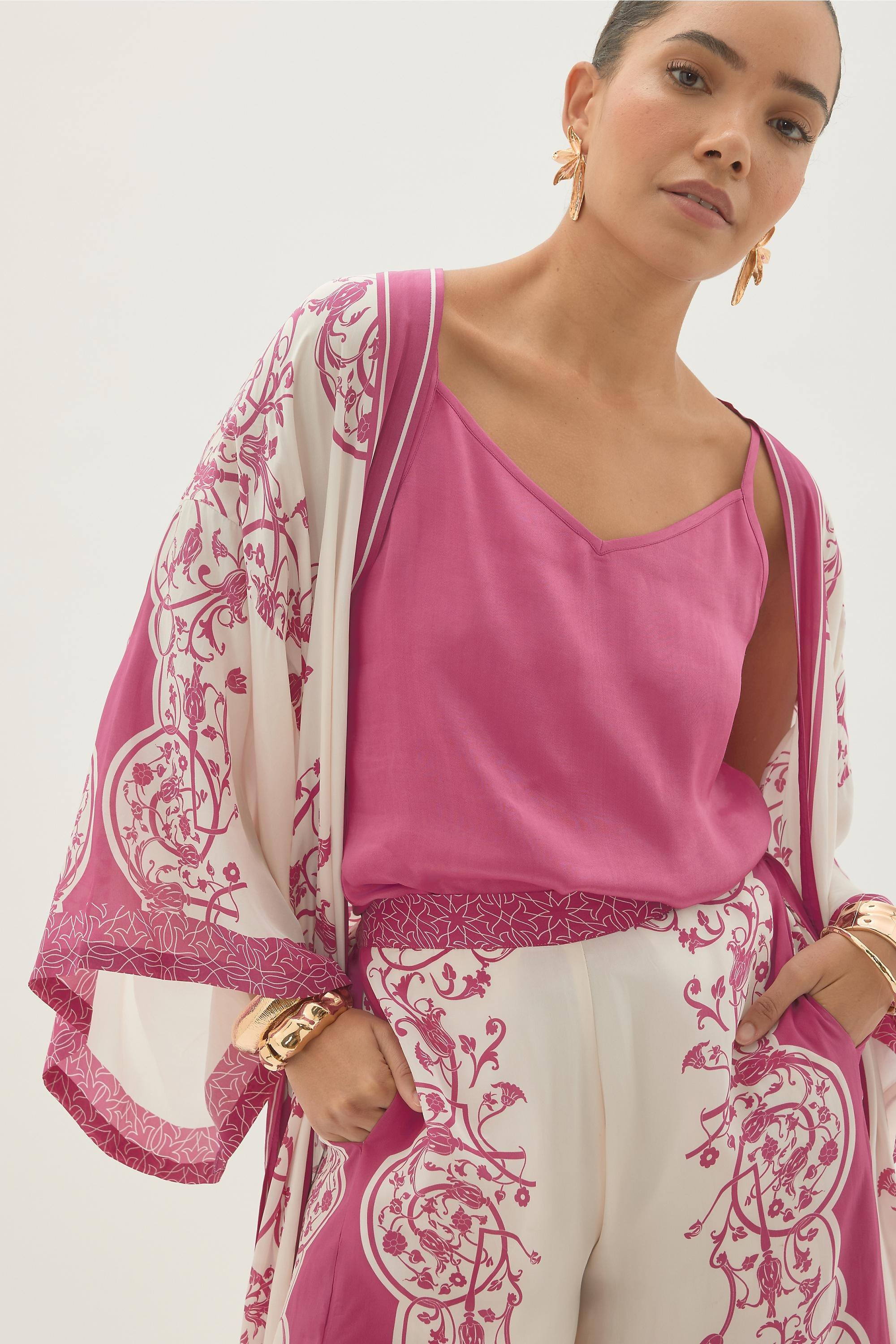 By Anthropologie Krista Satin Cami Top, Pink, A501_0066, large image number 1