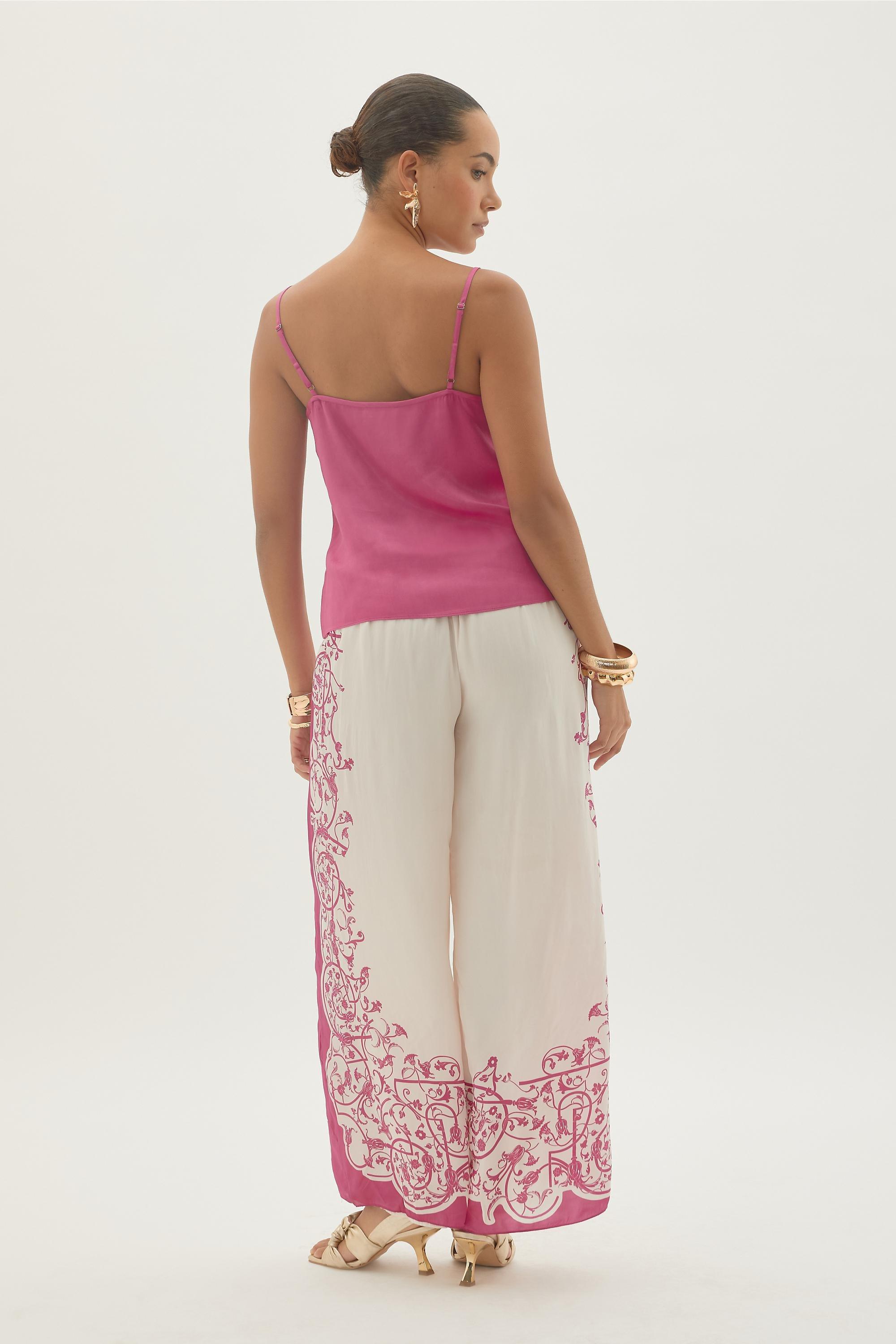 By Anthropologie Krista Satin Cami Top, Pink, A501_0066, large image number 2