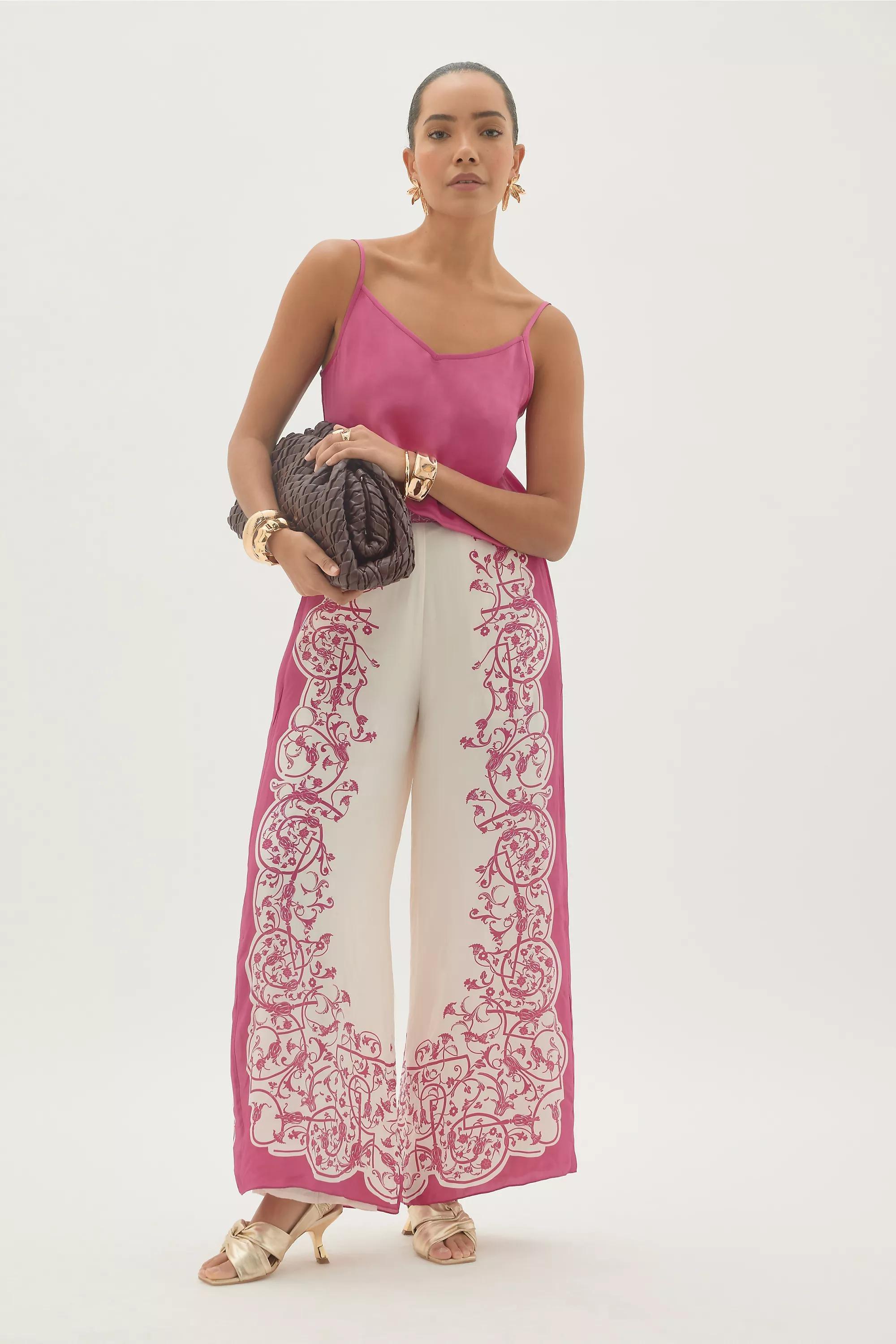 By Anthropologie Krista Satin Cami Top, Pink, A501_0066, large image number 4