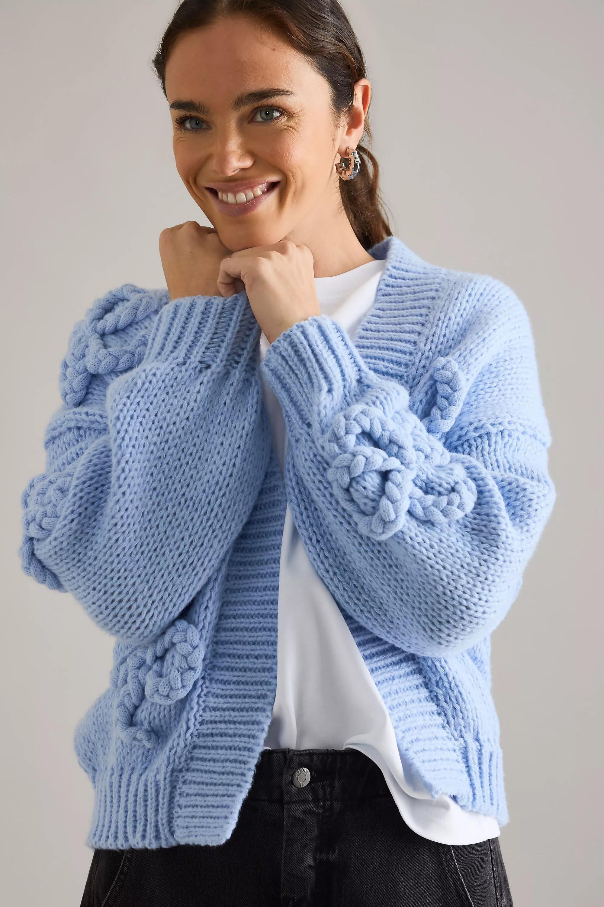 By Maeve 3D Embroidered Cardigan, Blue, A501_0040, large image number 0