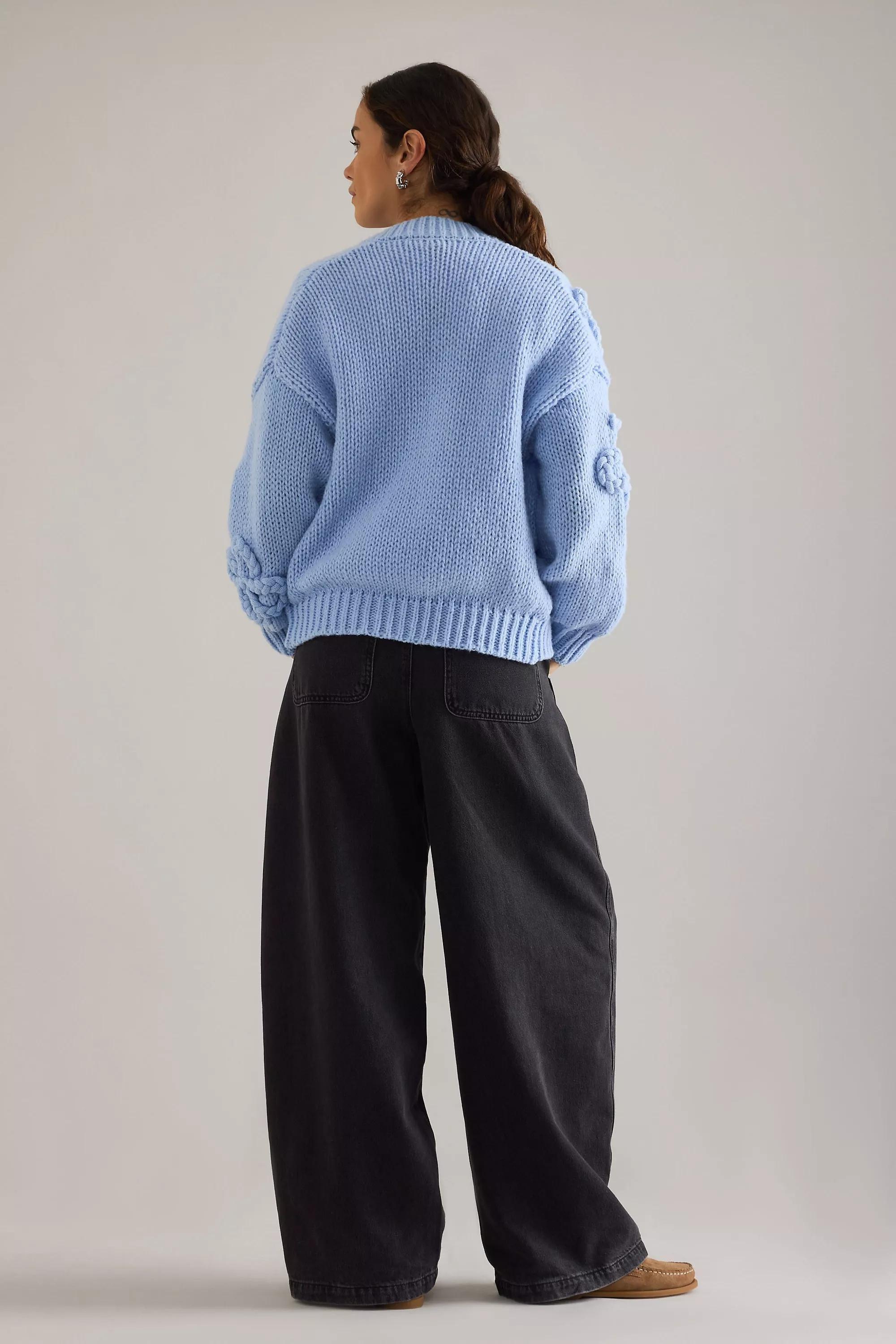 By Maeve 3D Embroidered Cardigan, Blue, A501_0040, large image number 1