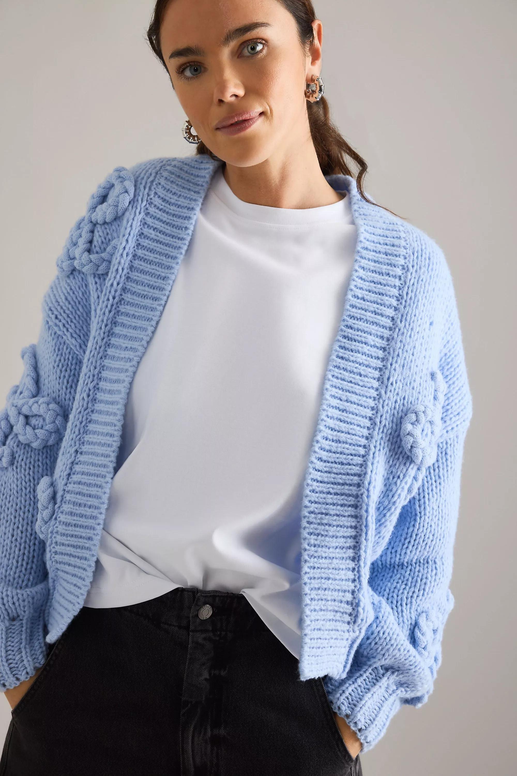 By Maeve 3D Embroidered Cardigan, Blue, A501_0040, large image number 4