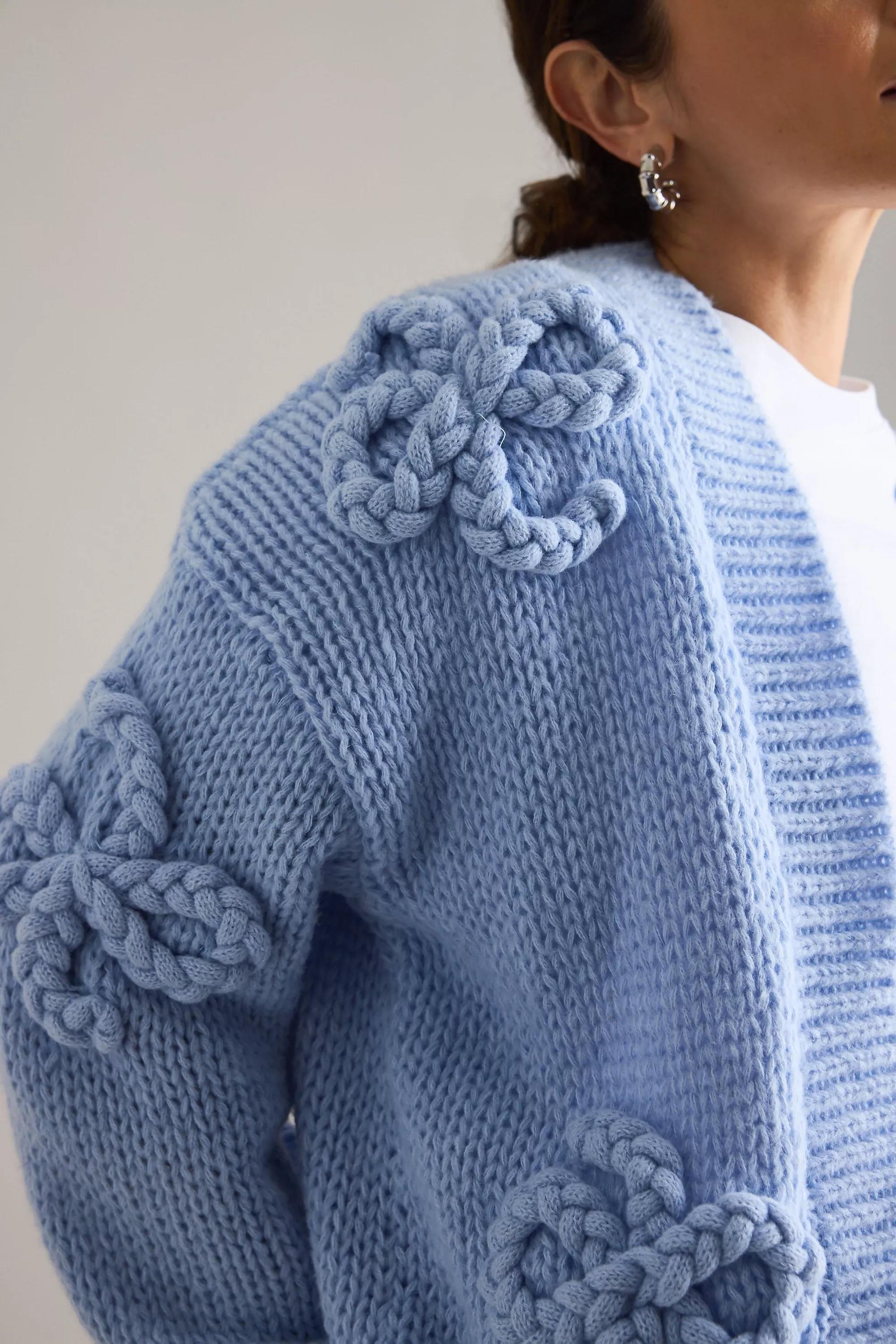 By Maeve 3D Embroidered Cardigan, Blue, A501_0040, large image number 5