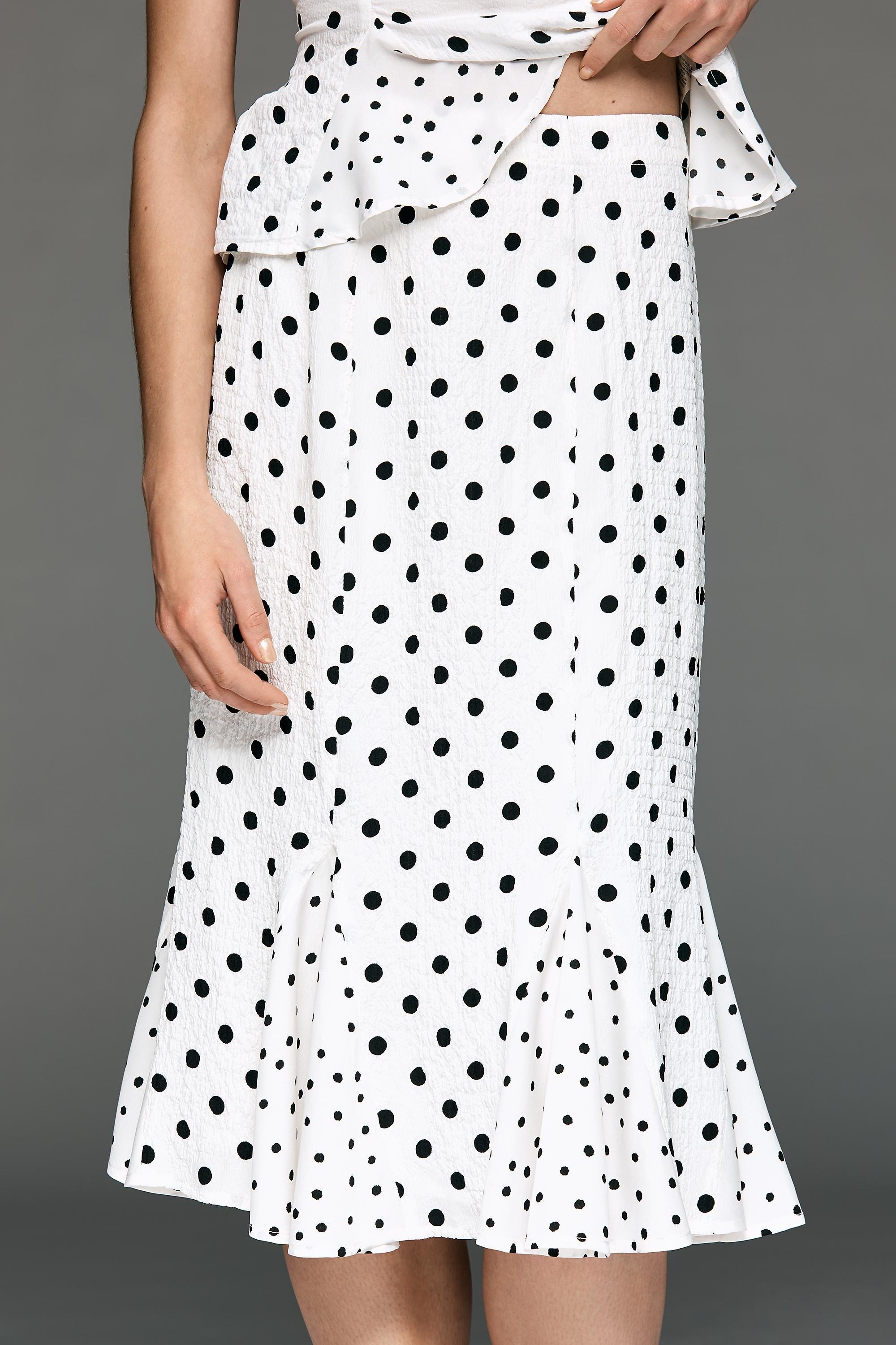 Maeve Godet Flare Midi Skirt, Black, Black, large image number 2