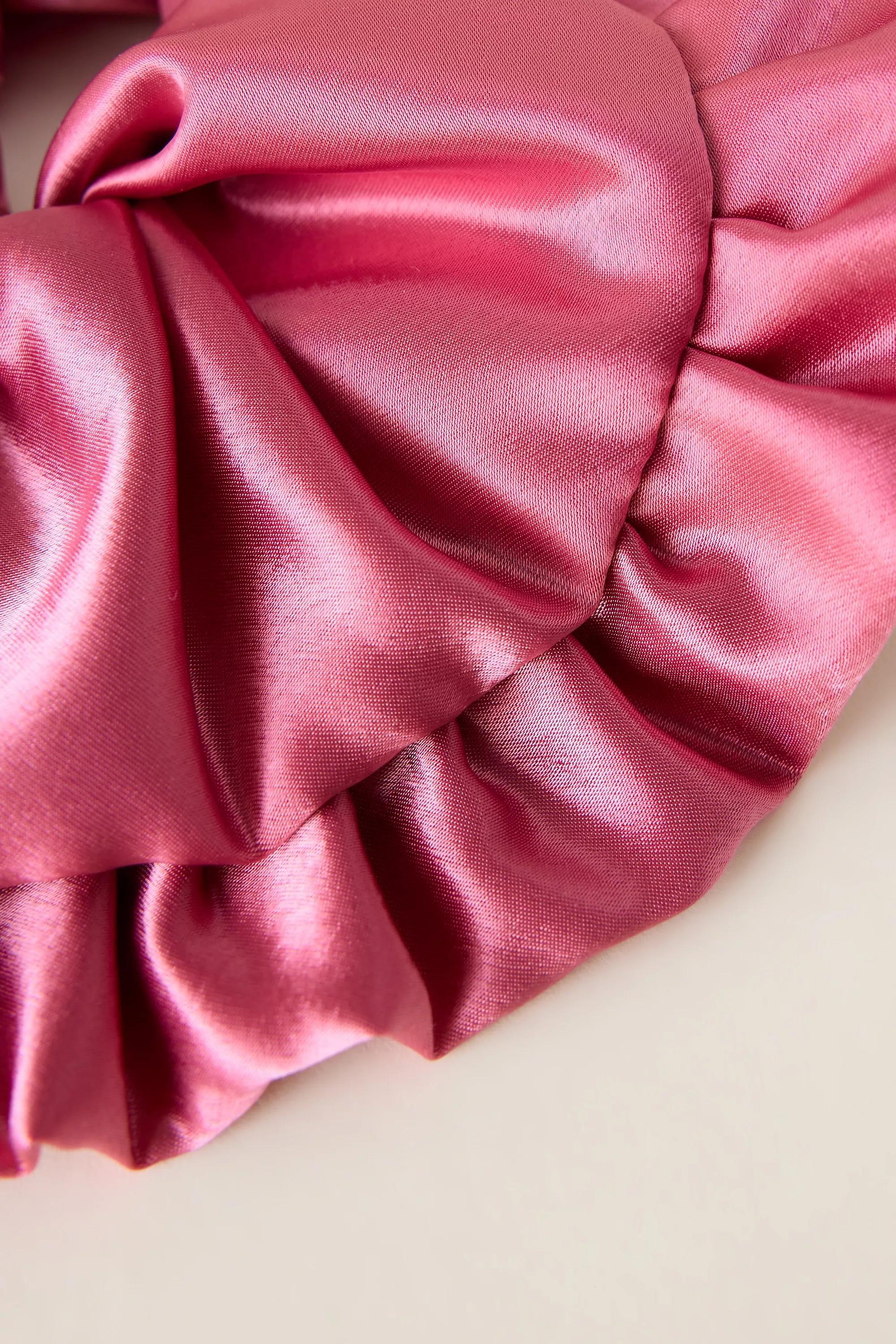 Satin Ruffle Scrunchie, Pink, A501_0066, large image number 1