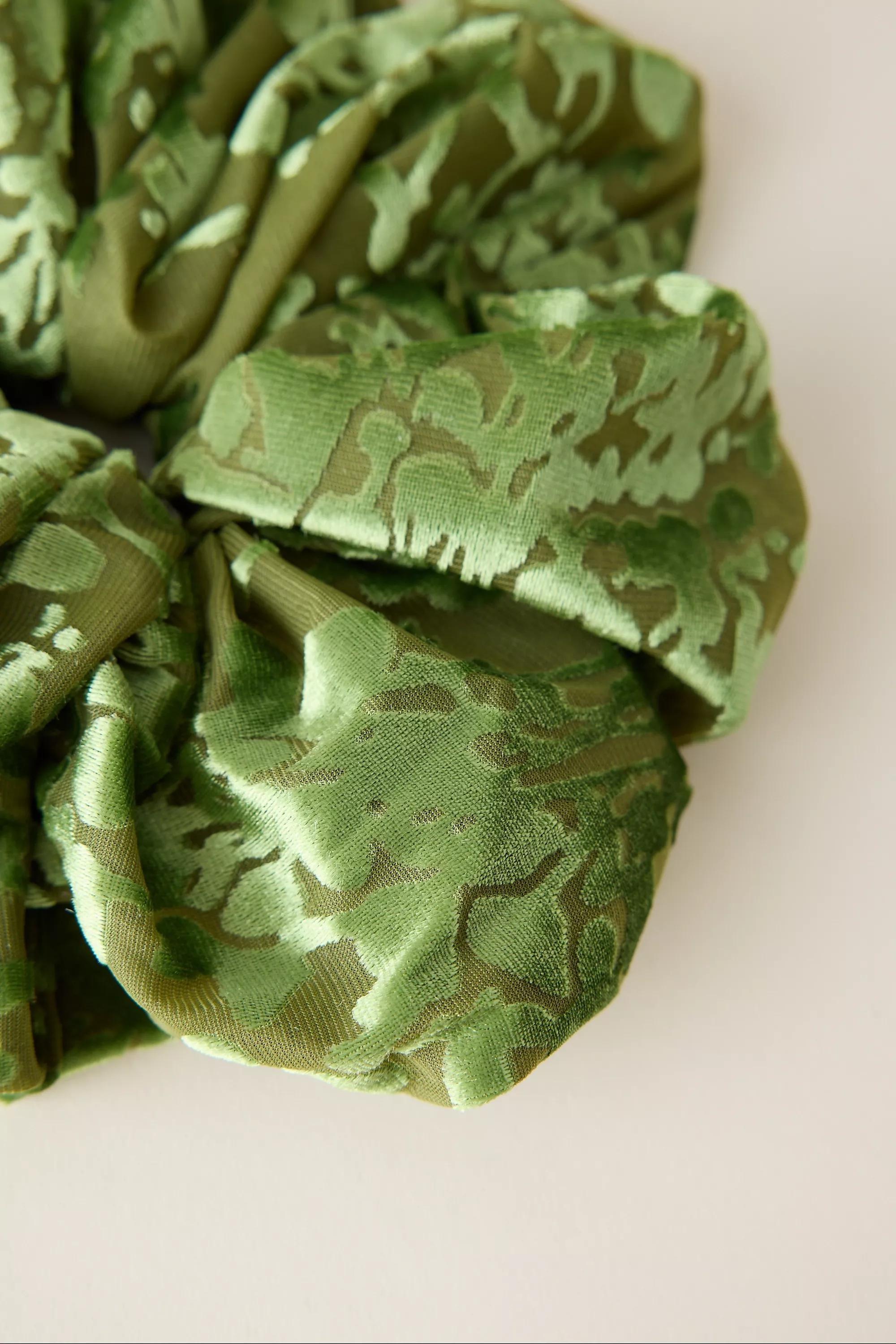 Uk Velvet Scrunchie, Green, Green, large image number 1