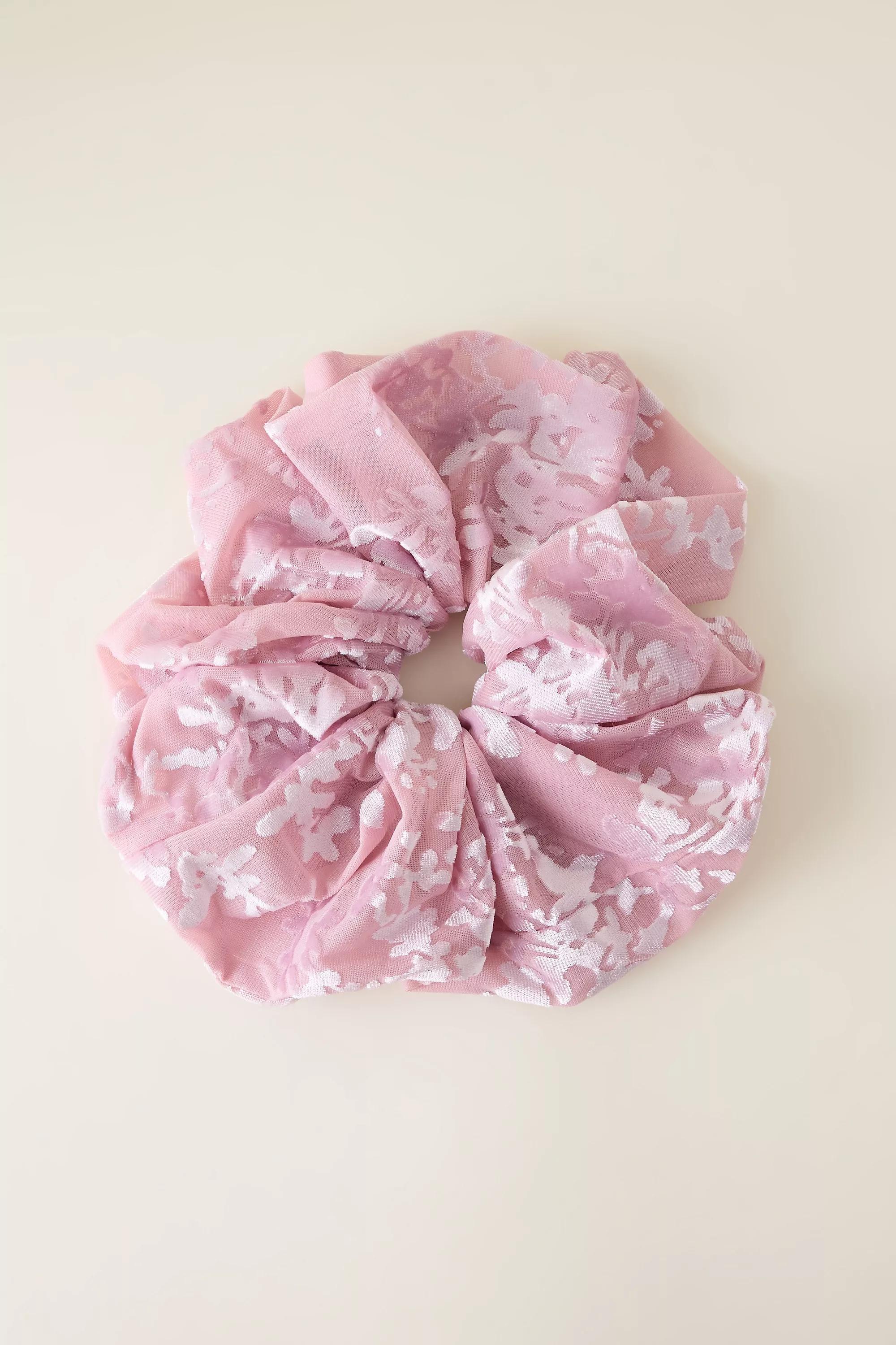 Uk Velvet Scrunchie, Pink, A501_0066, medium