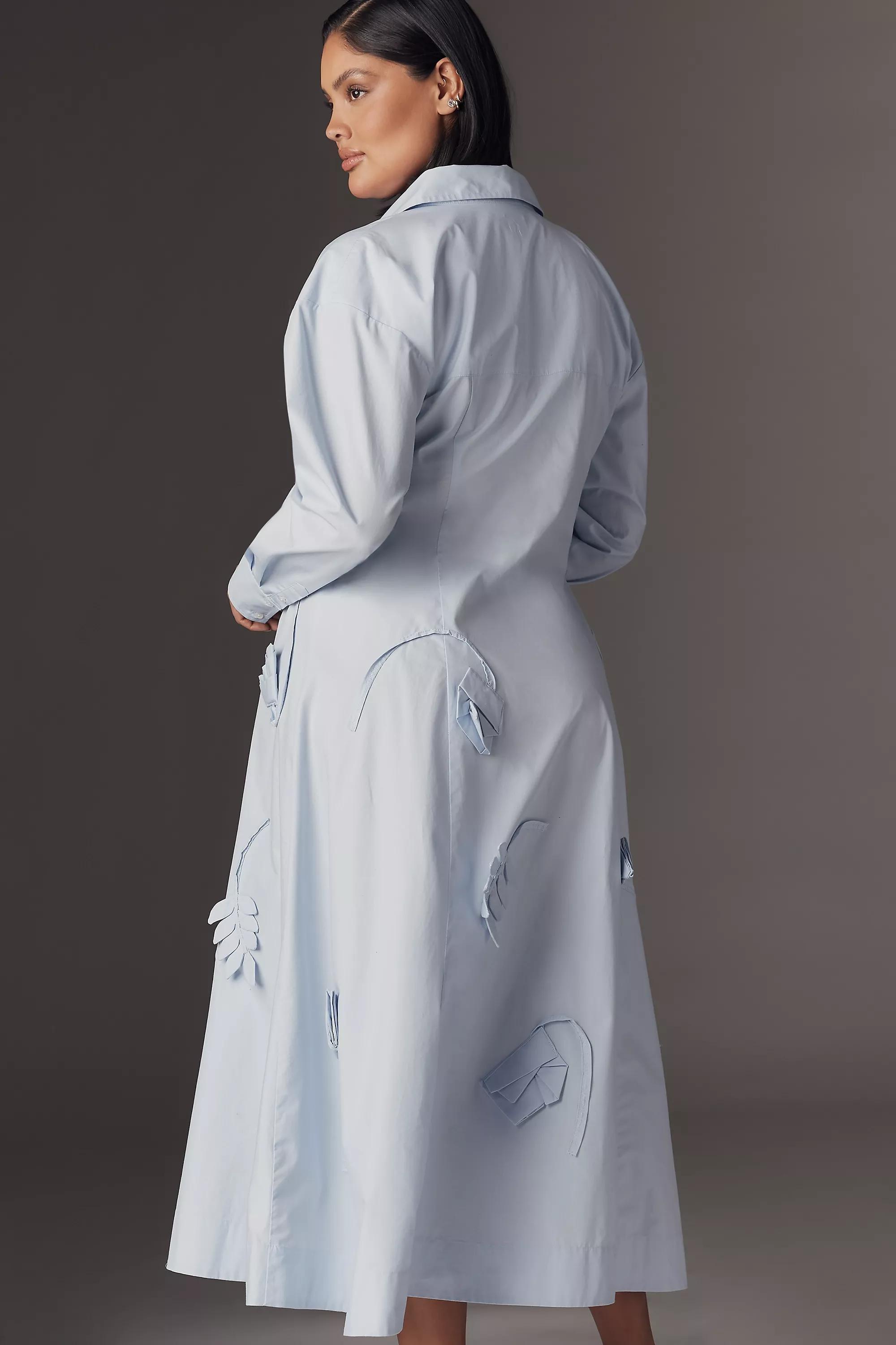 By Maeve 3D Floral Long-Sleeve A-Line Shirt Dress, Blue, A501_0410, large image number 5