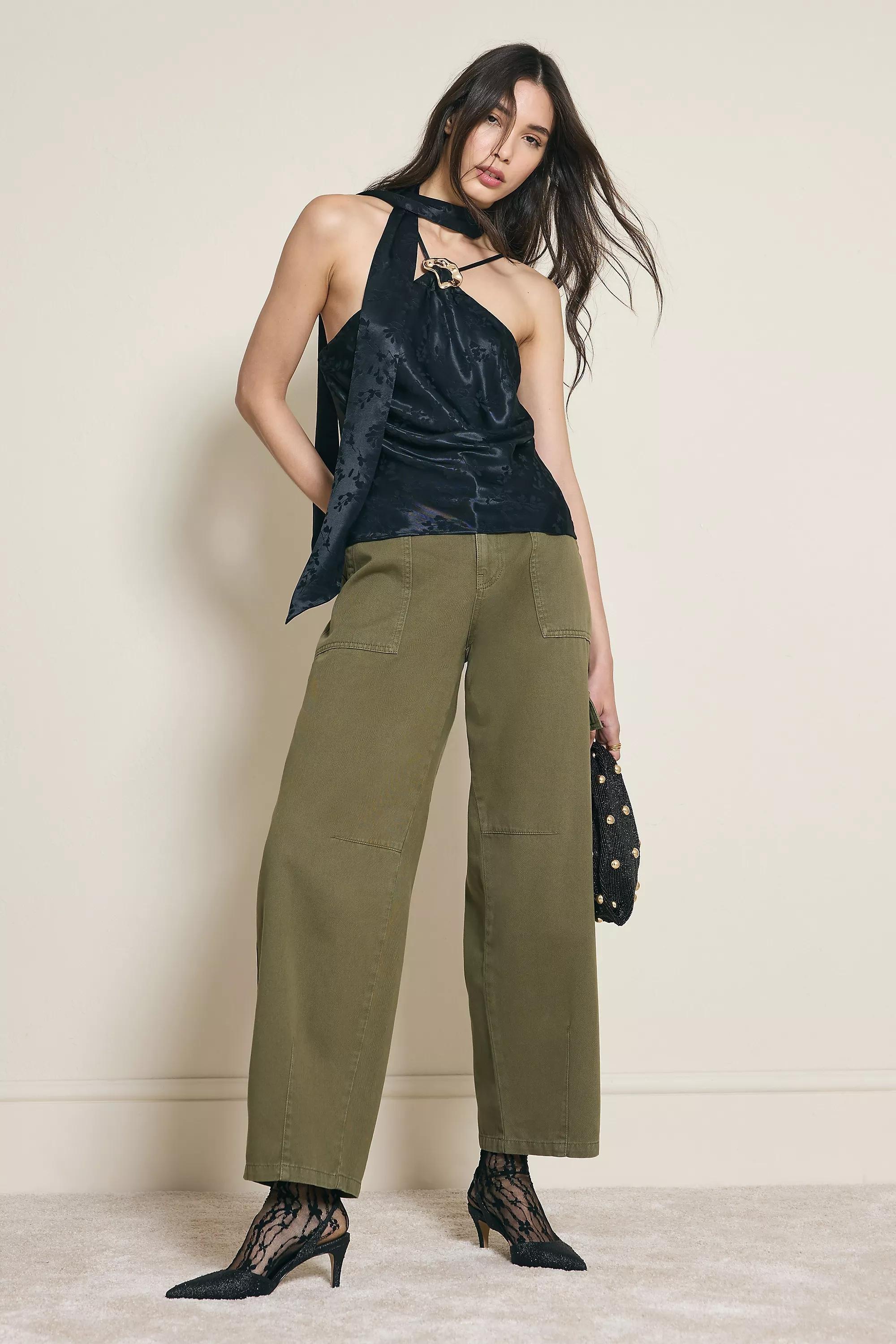 By Anthropologie Barrel Cargo Pants, Green, A501_0030, large image number 0