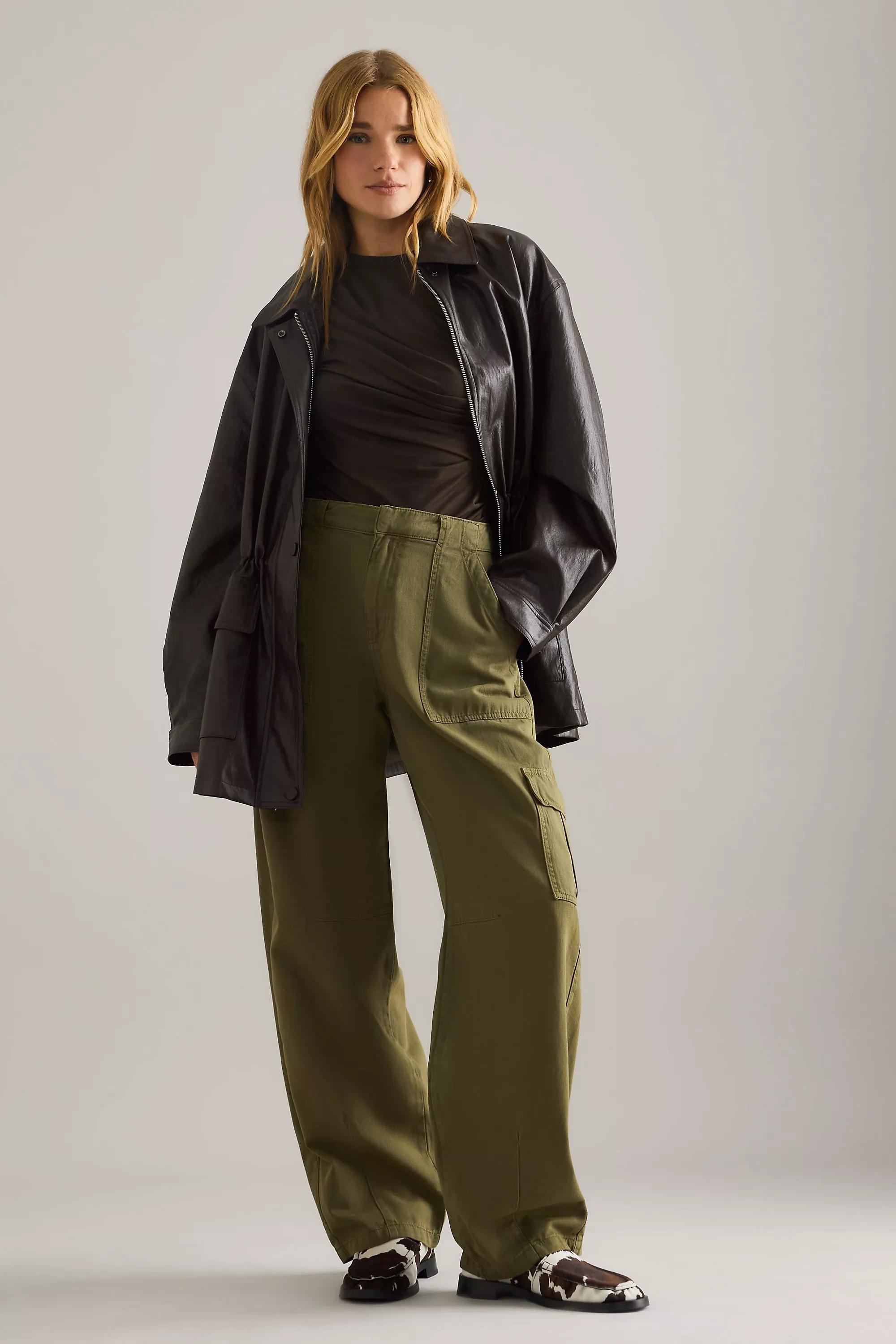 By Anthropologie Barrel Cargo Pants, Green, A501_0030, large image number 1