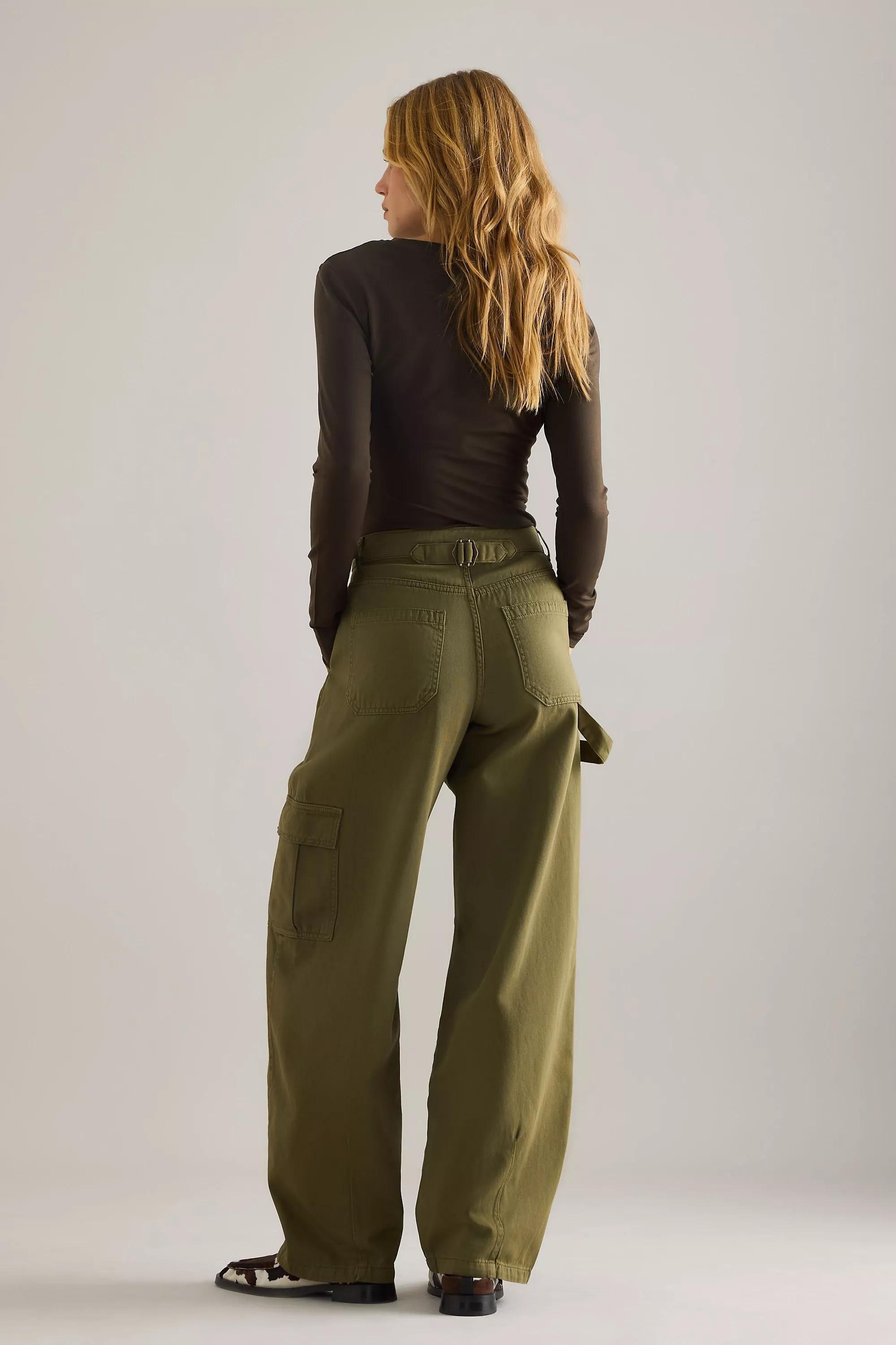 By Anthropologie Barrel Cargo Pants, Green, A501_0030, large image number 2